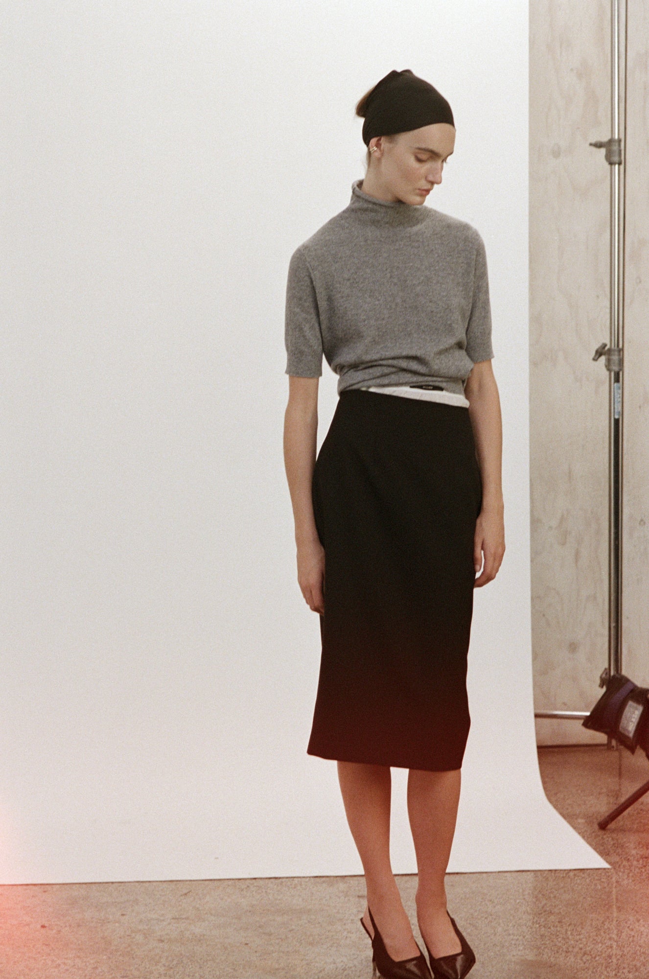 Astrid Wool Pencil Skirt Black