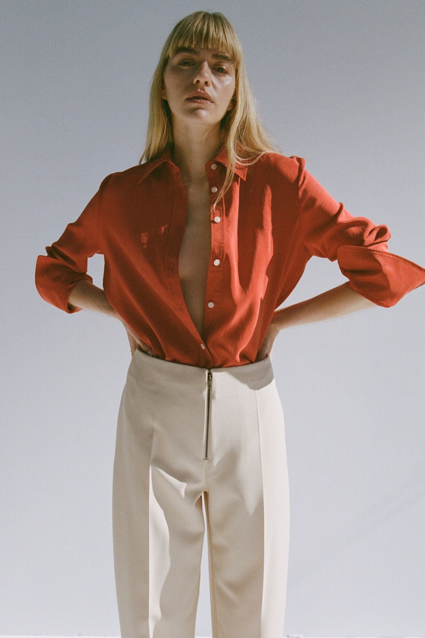 Emi Silk Shirt Blood Orange-Willow-Australian-designer