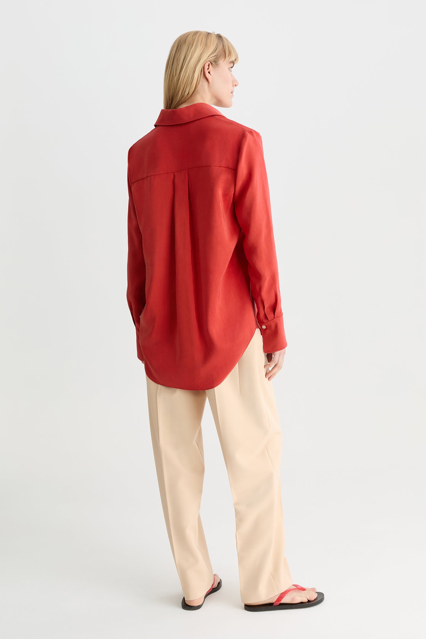 Emi Silk Shirt Blood Orange-Willow-Australian-designer