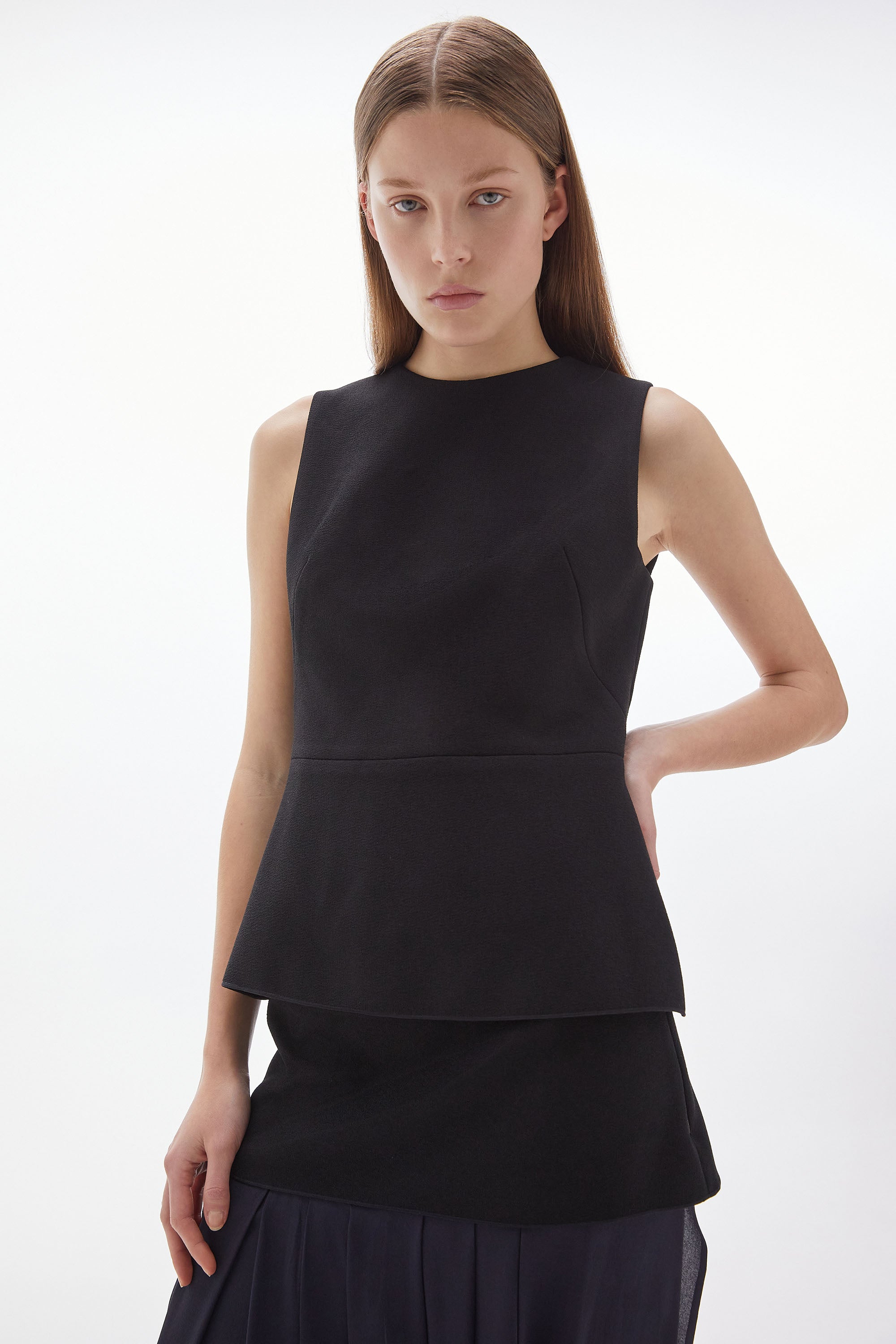 Inez Crepe Top Black