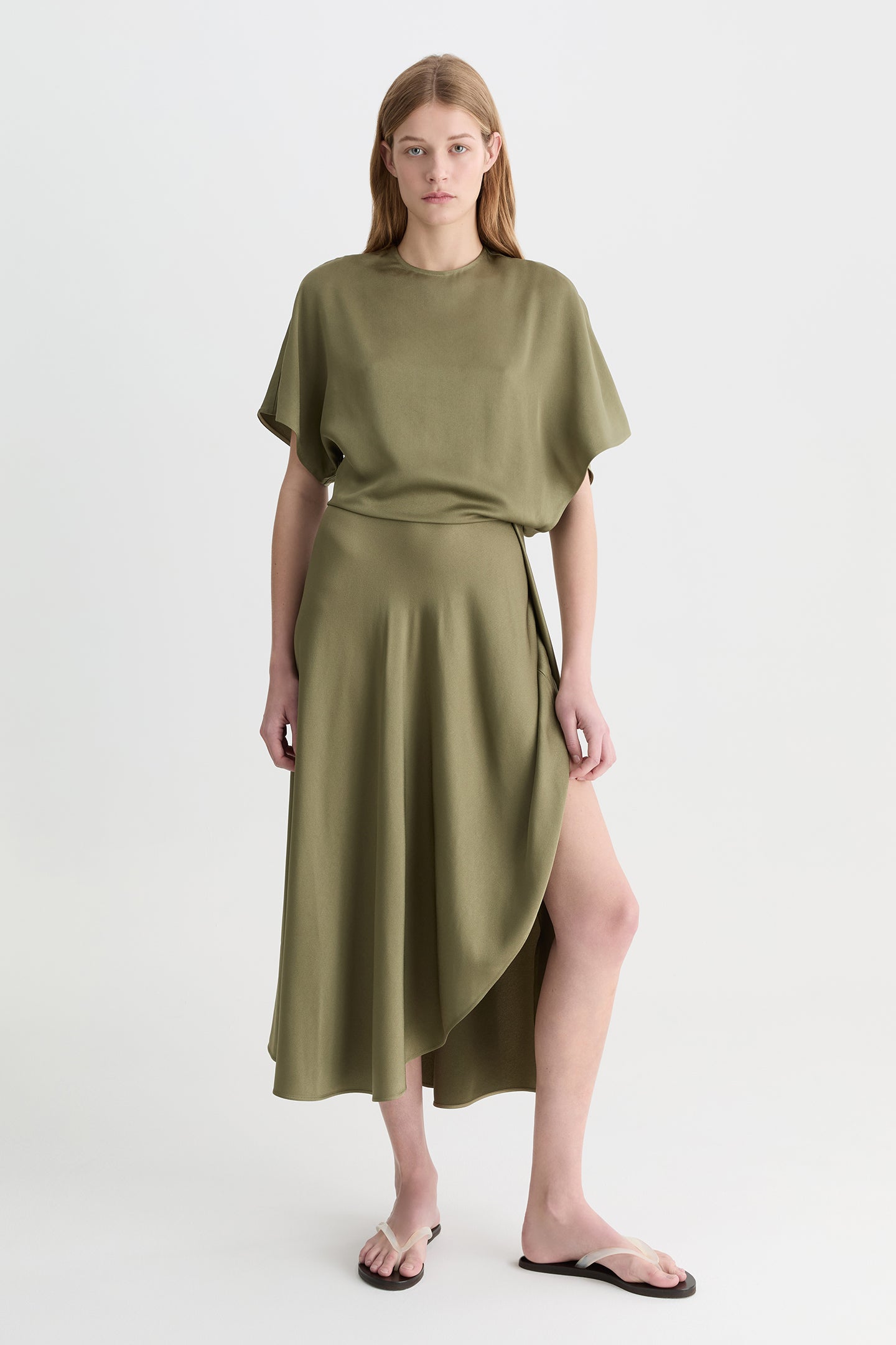 Noa Wrap Dress Olive — WILLOW Noa Wrap Dress Olive — WILLOW