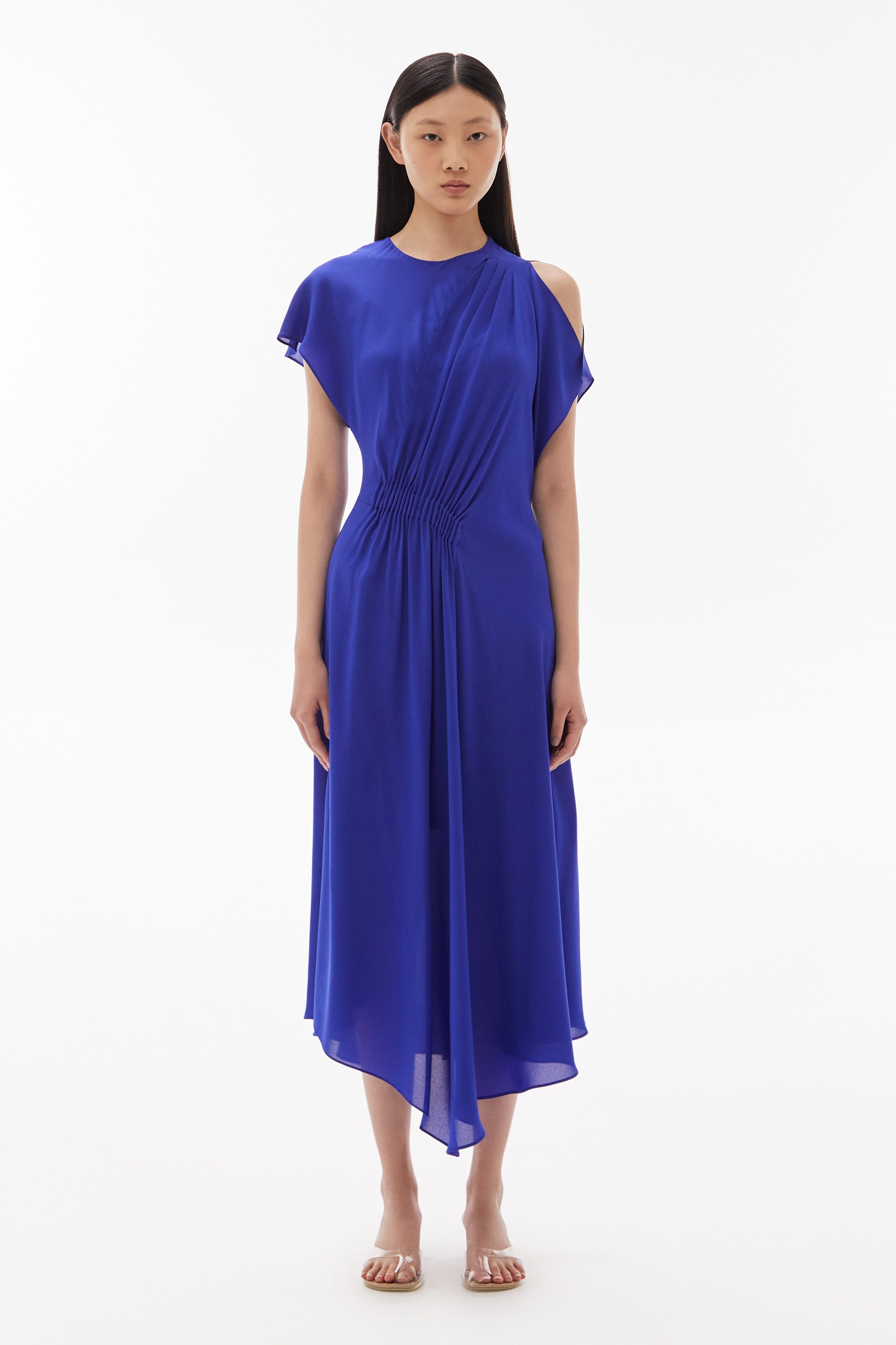 Medea Silk Midi Dress Electric