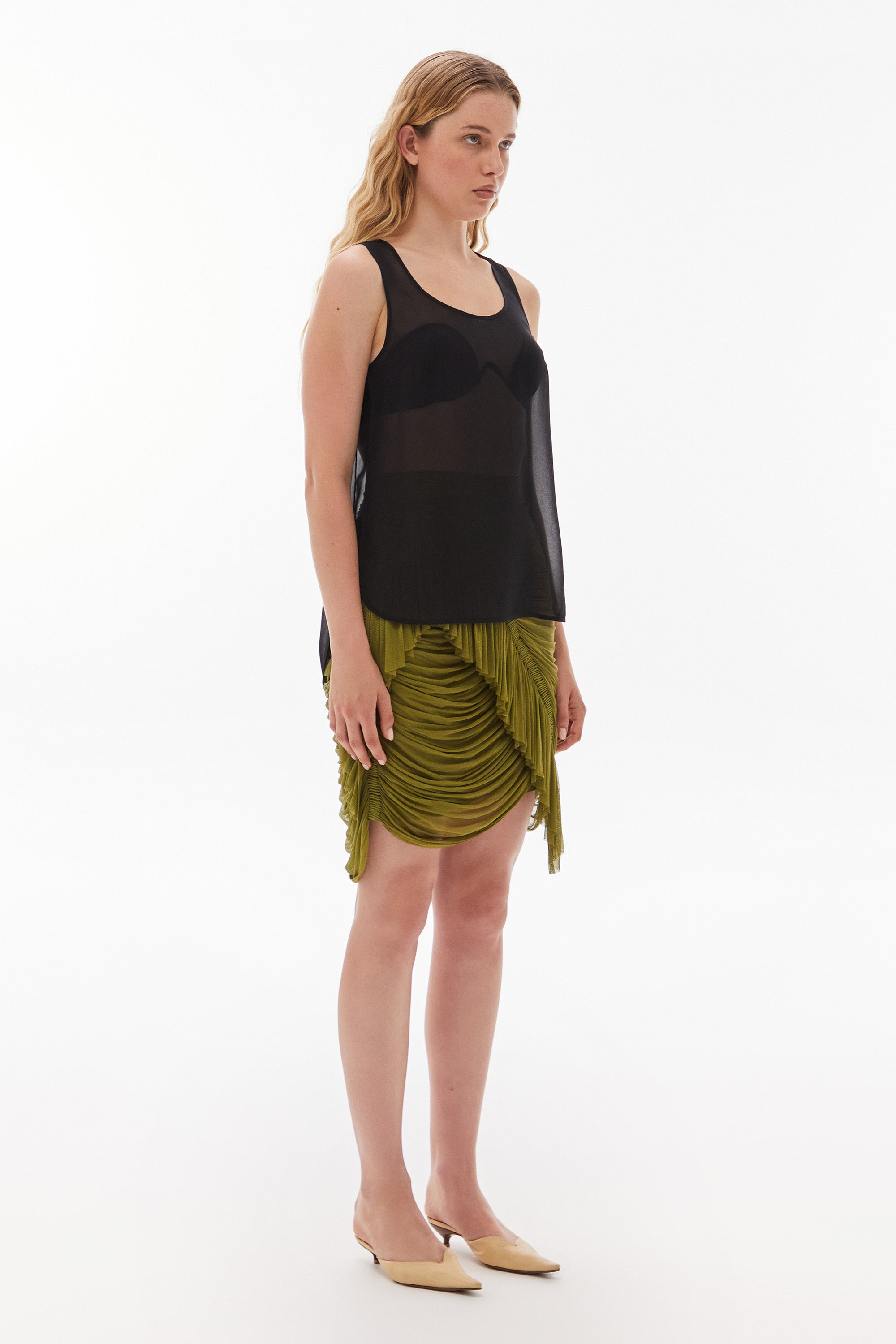 Sora Silk Tank Black