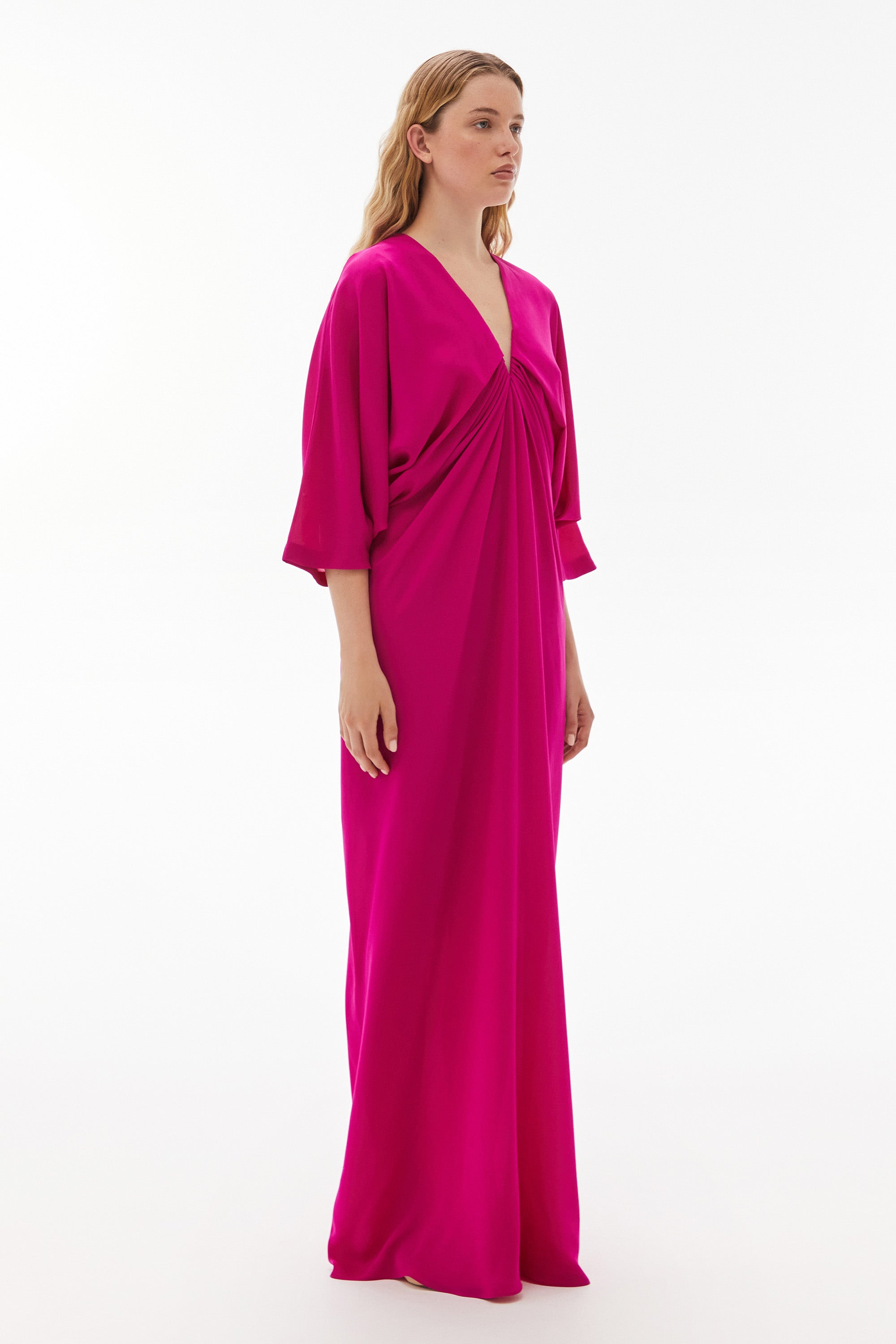 Medea Silk Bias Dress Magenta
