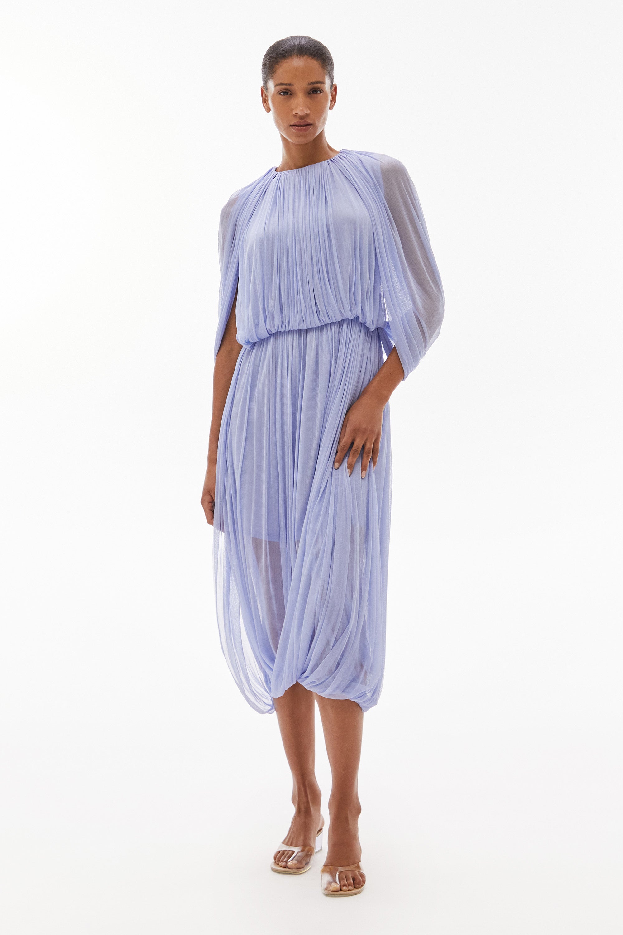 Issa Silk Loop Dress Thistle