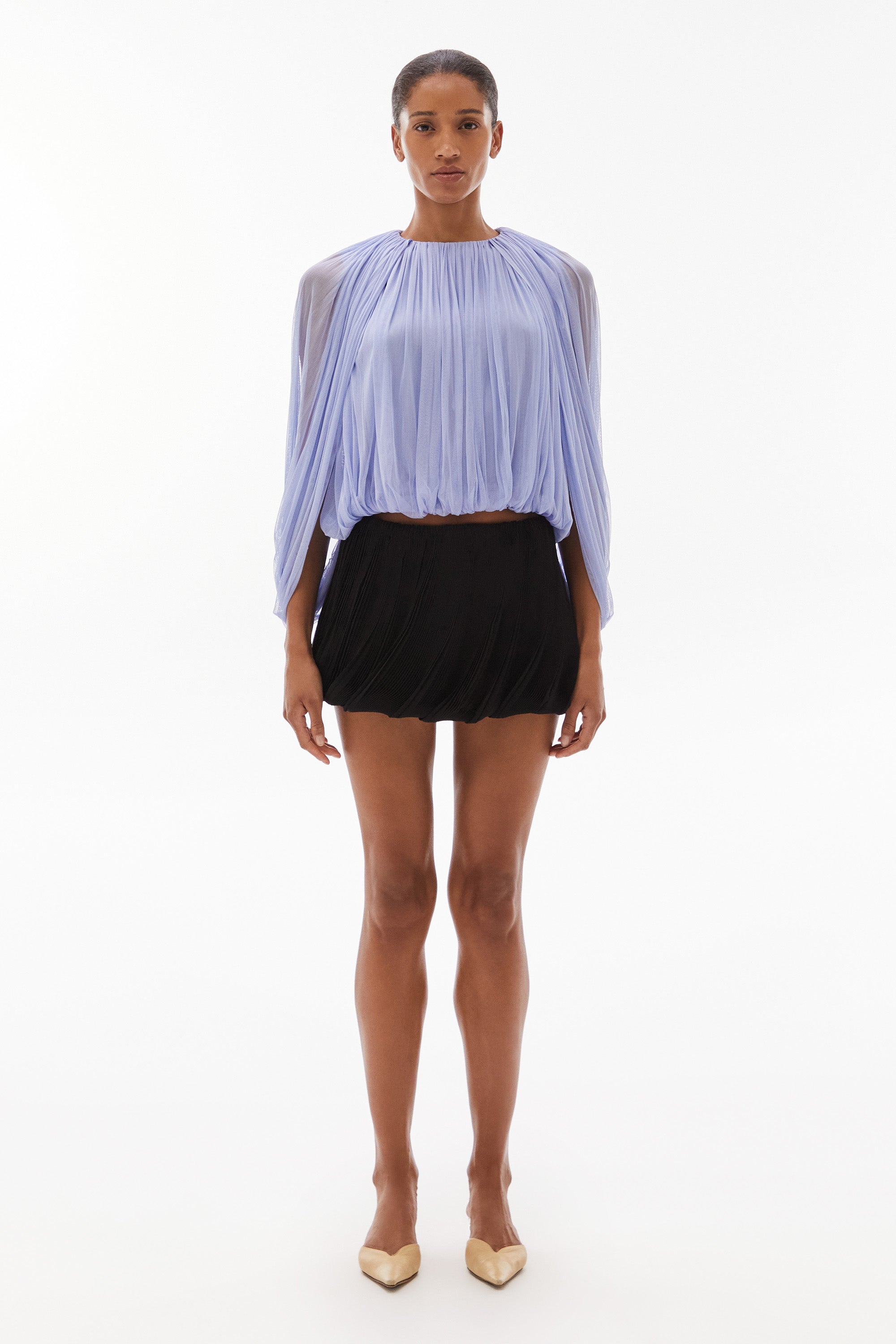 Issa Short Silk Loop Top Thistle