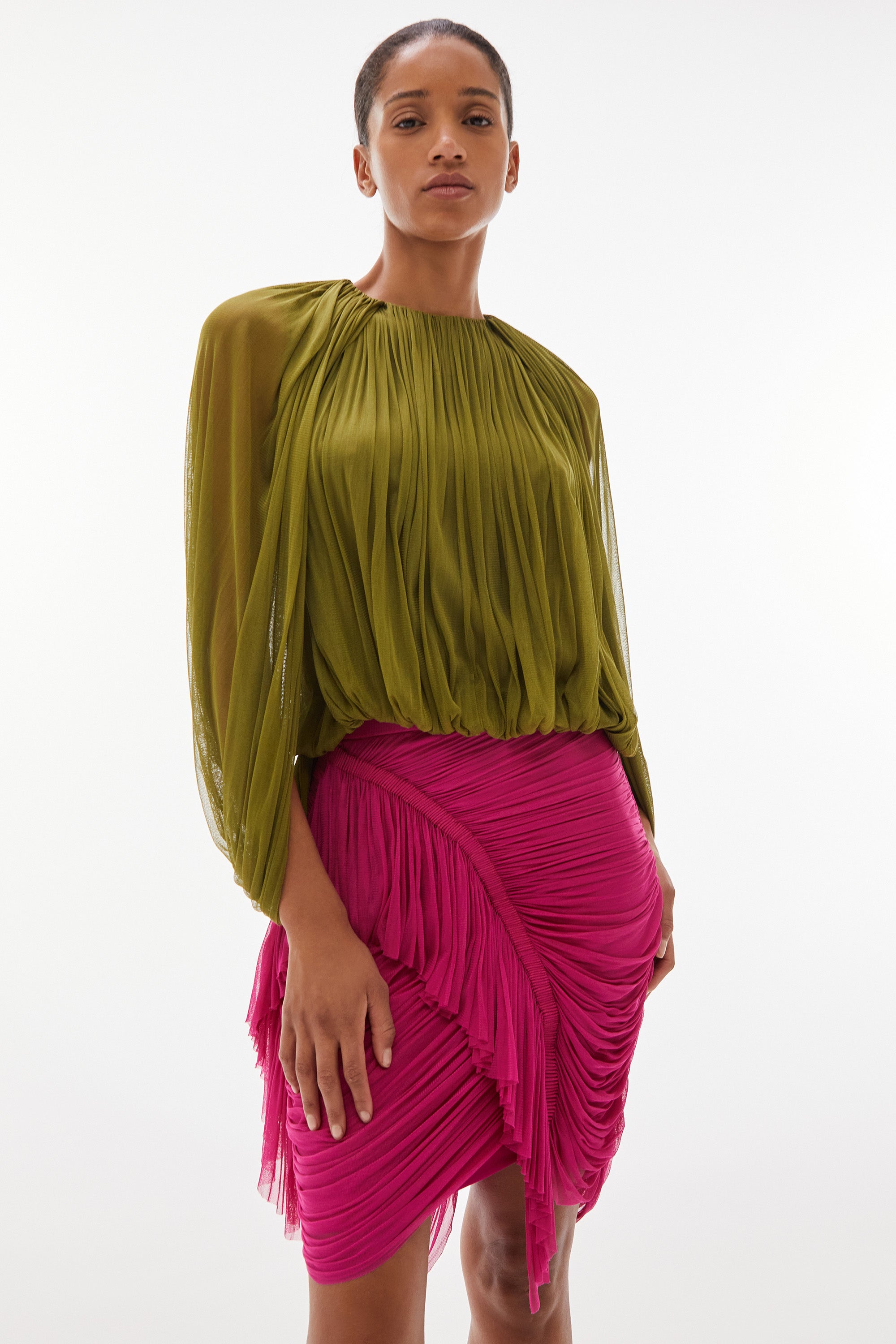 Issa Silk Skirt Magenta