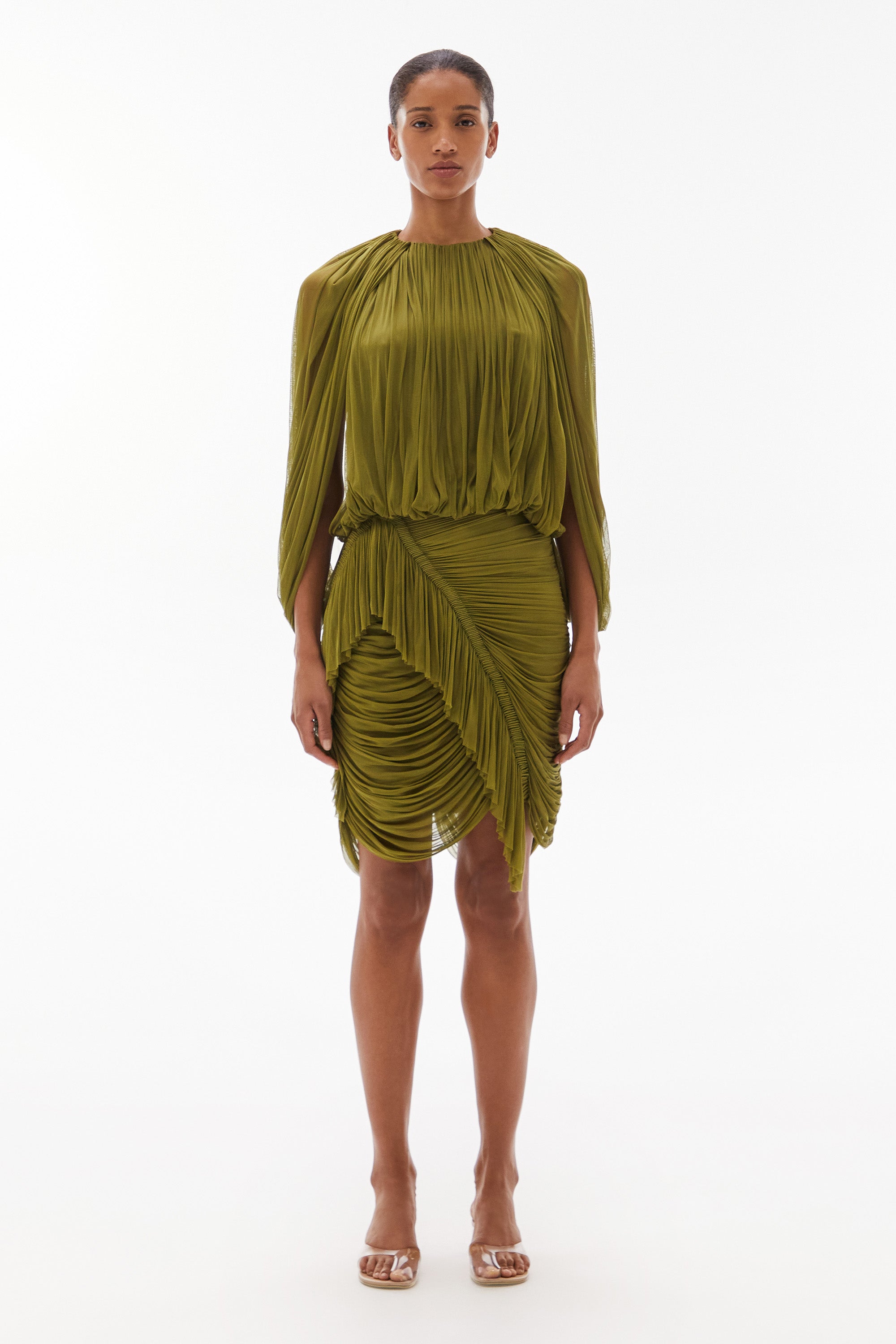 Issa Silk Skirt Avocado