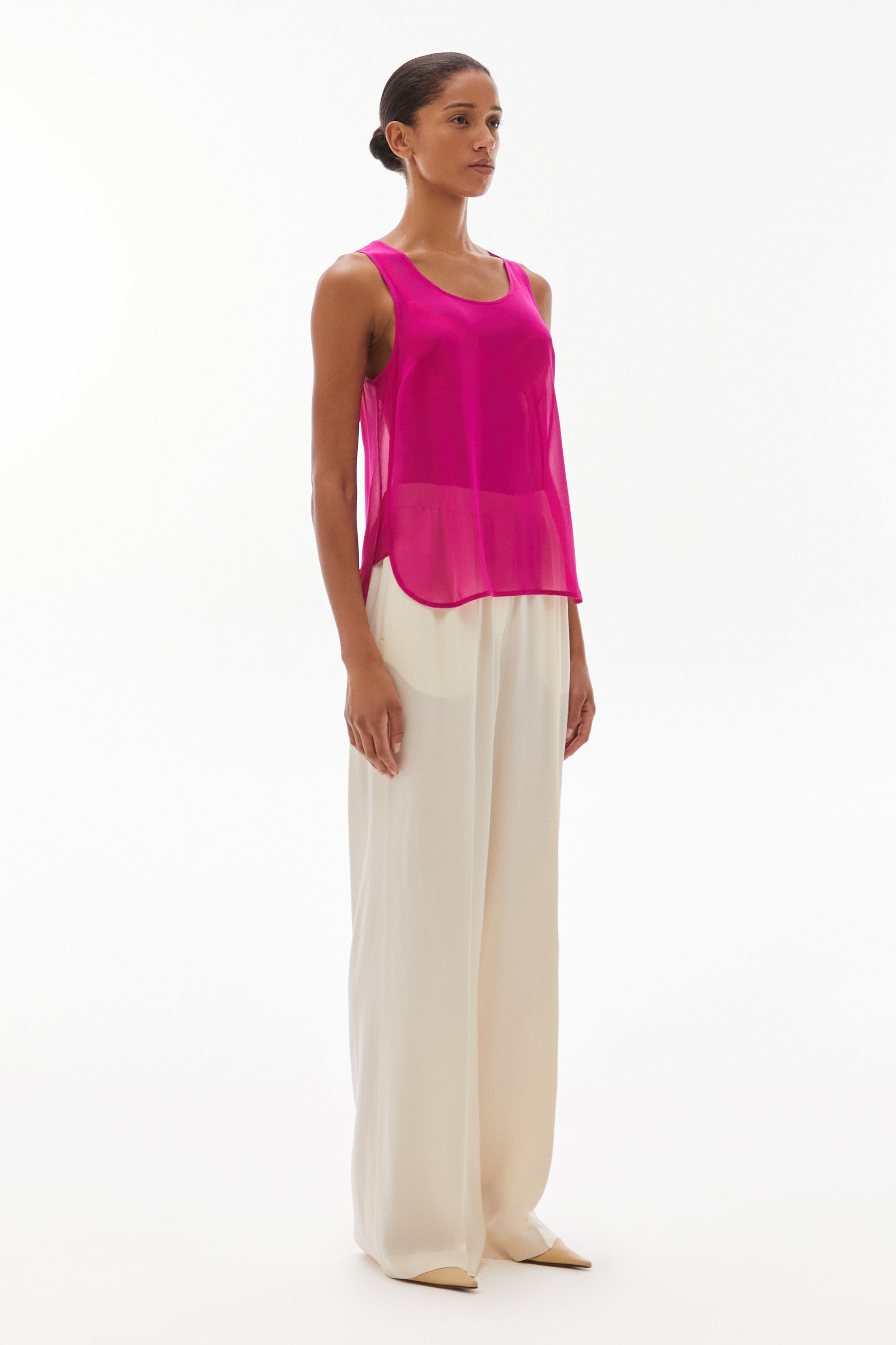 Sora Silk Tank Magenta