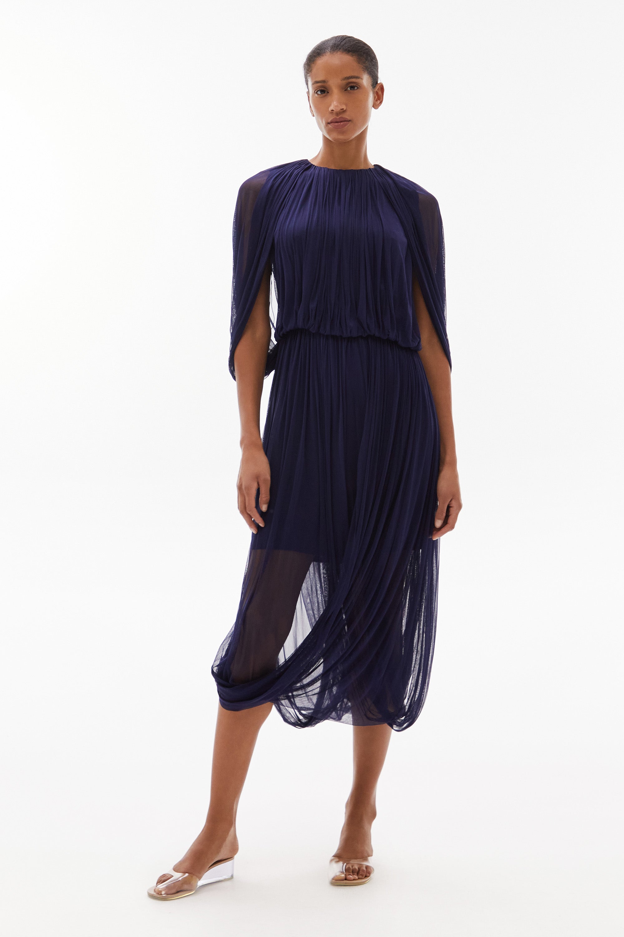 Issa Silk Loop Dress Midnight