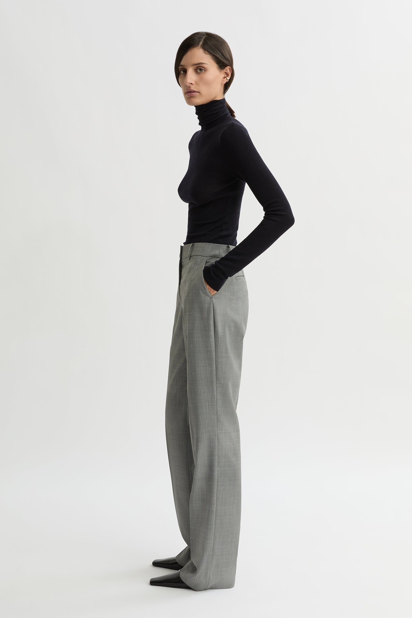WILLOW-Australian_Designer-Cassis Classic Pant Grey Melange