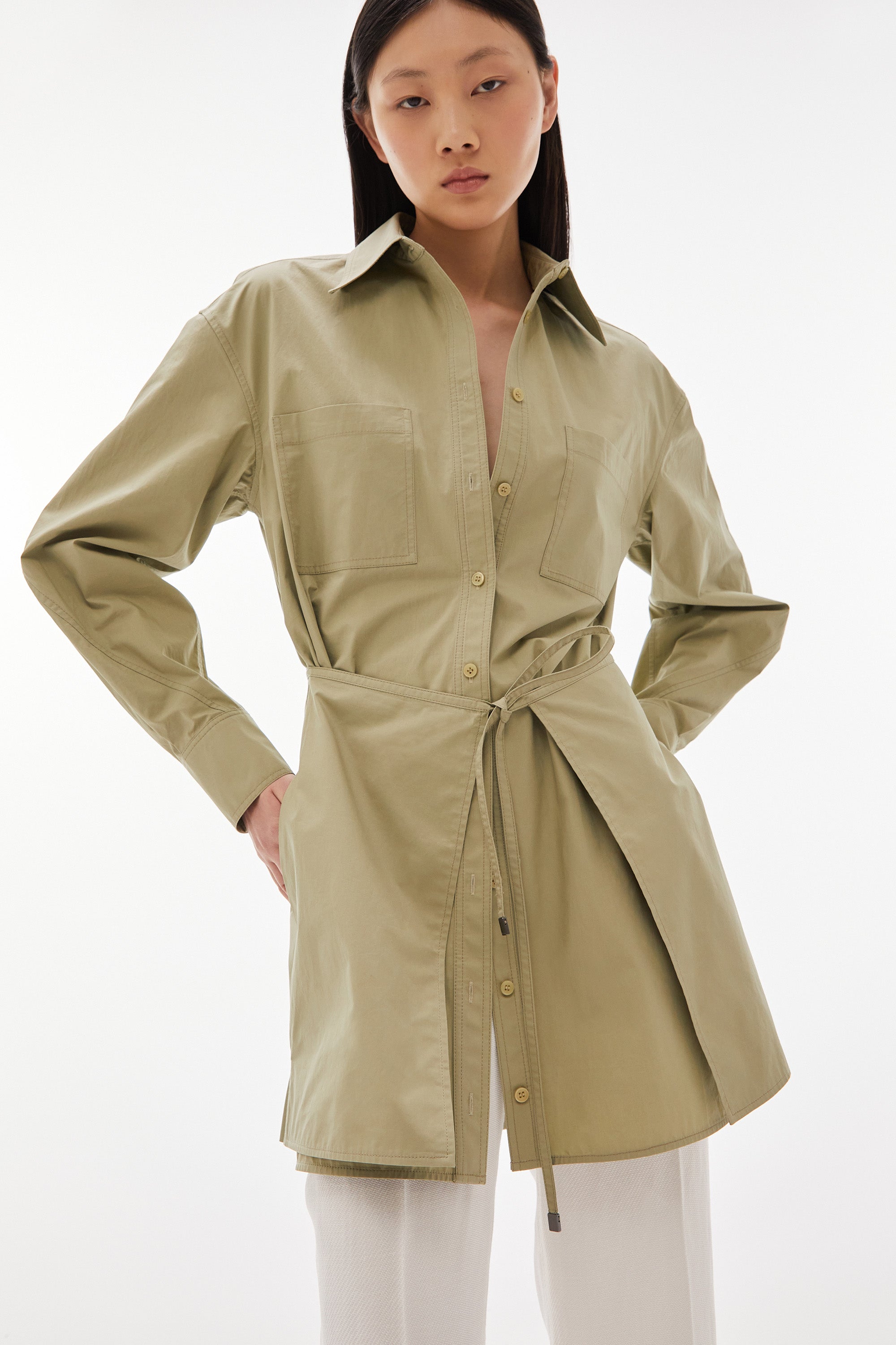 WILLOW-Cyrus Shirt Dress Sage