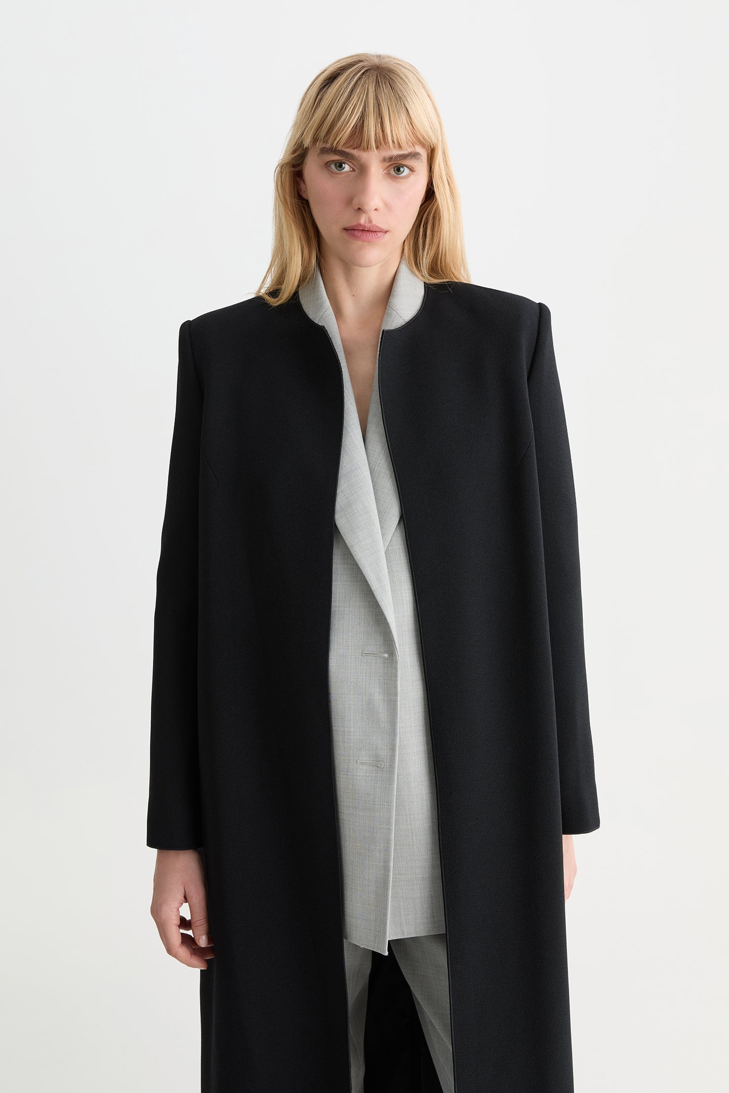 Inez Crepe Duster Black-Willow-Australian-designer