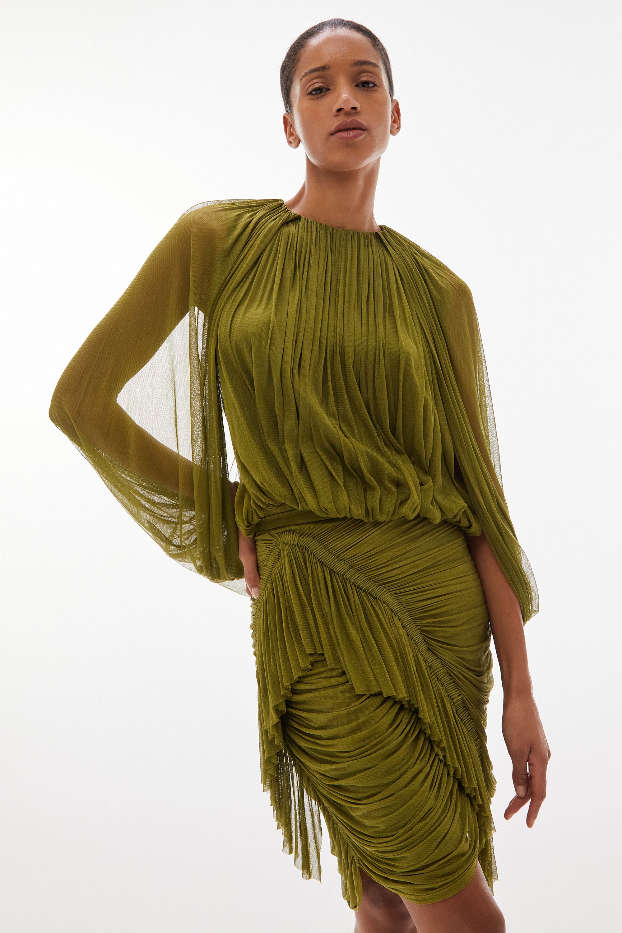 Issa Silk Skirt Avocado