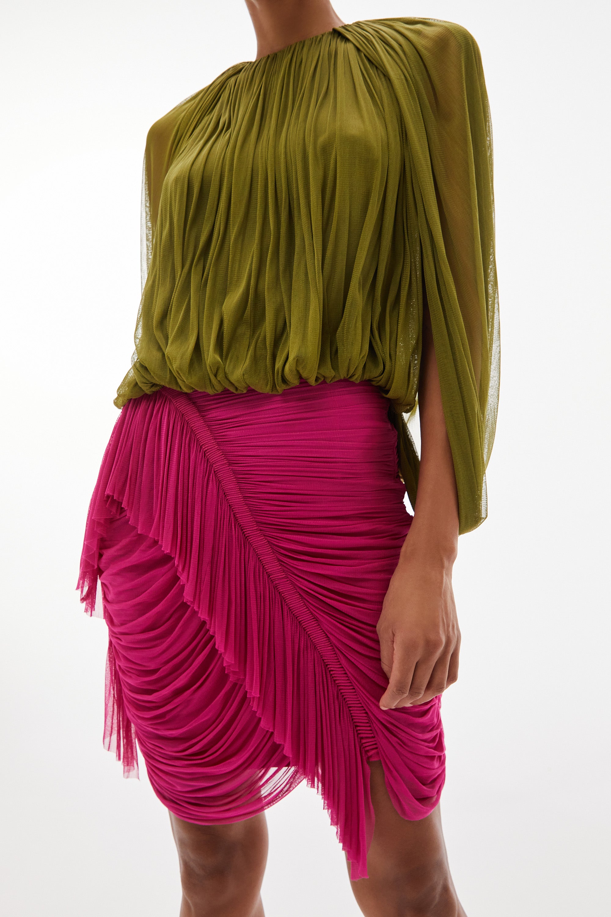 WILLOW-Issa Silk Skirt Magenta