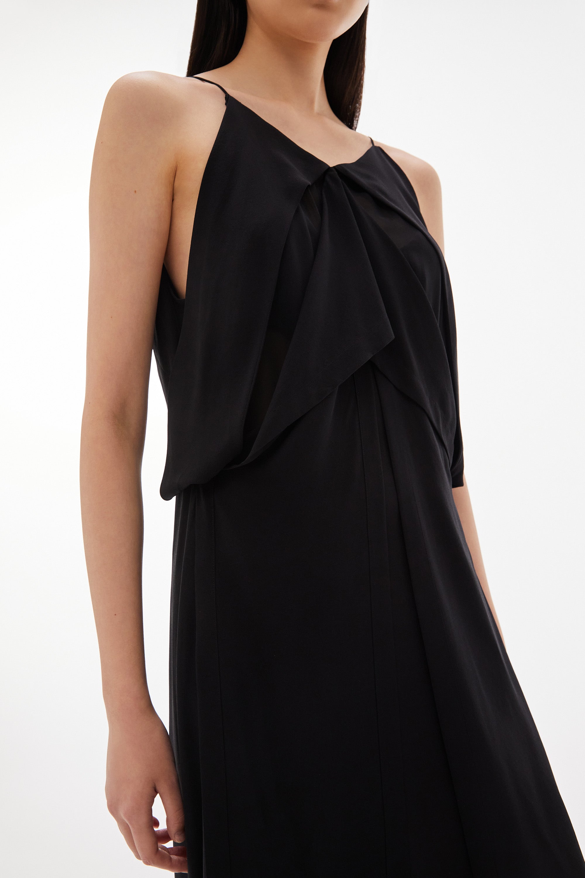WILLOW-Medea Silk Origami Dress Black