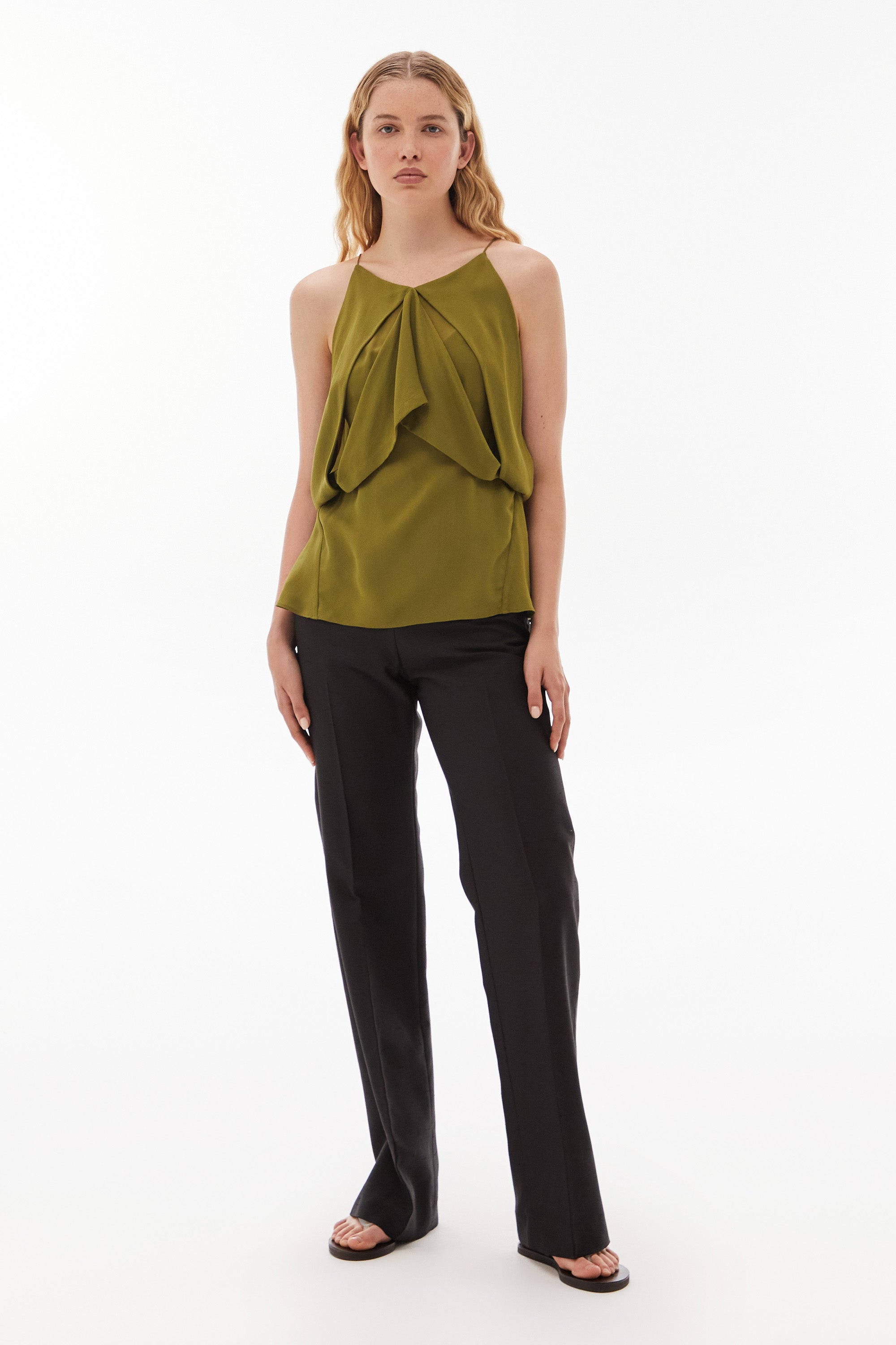 WILLOW-Medea Silk Origami Top Avocado