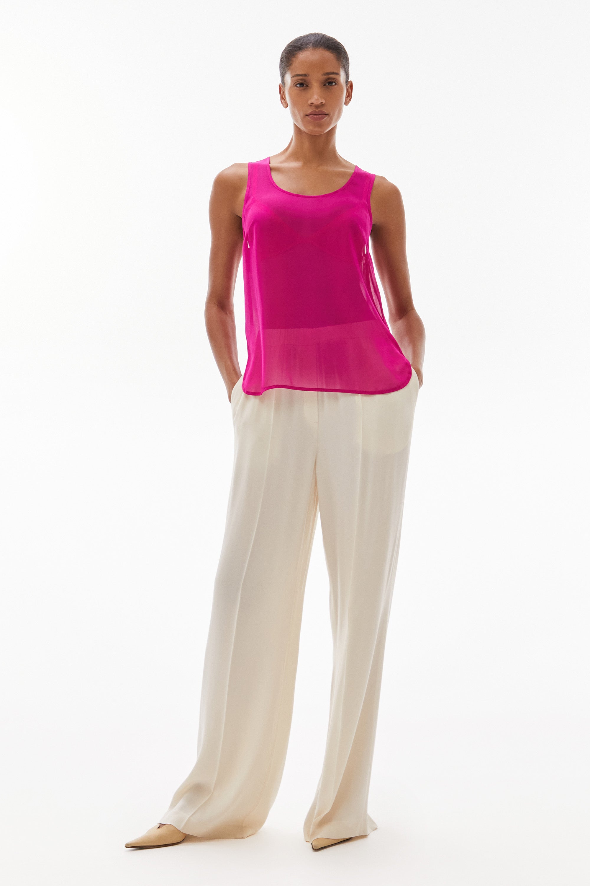 WILLOW-Sora Silk Tank Magenta