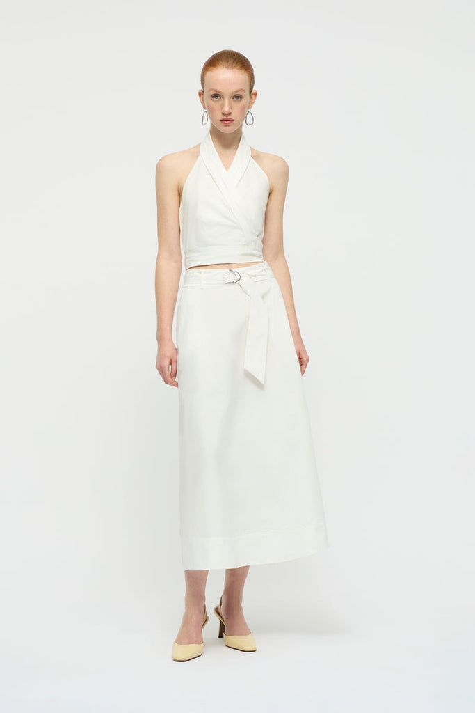 Zale Midi Skirt in Ivory-WILLOW