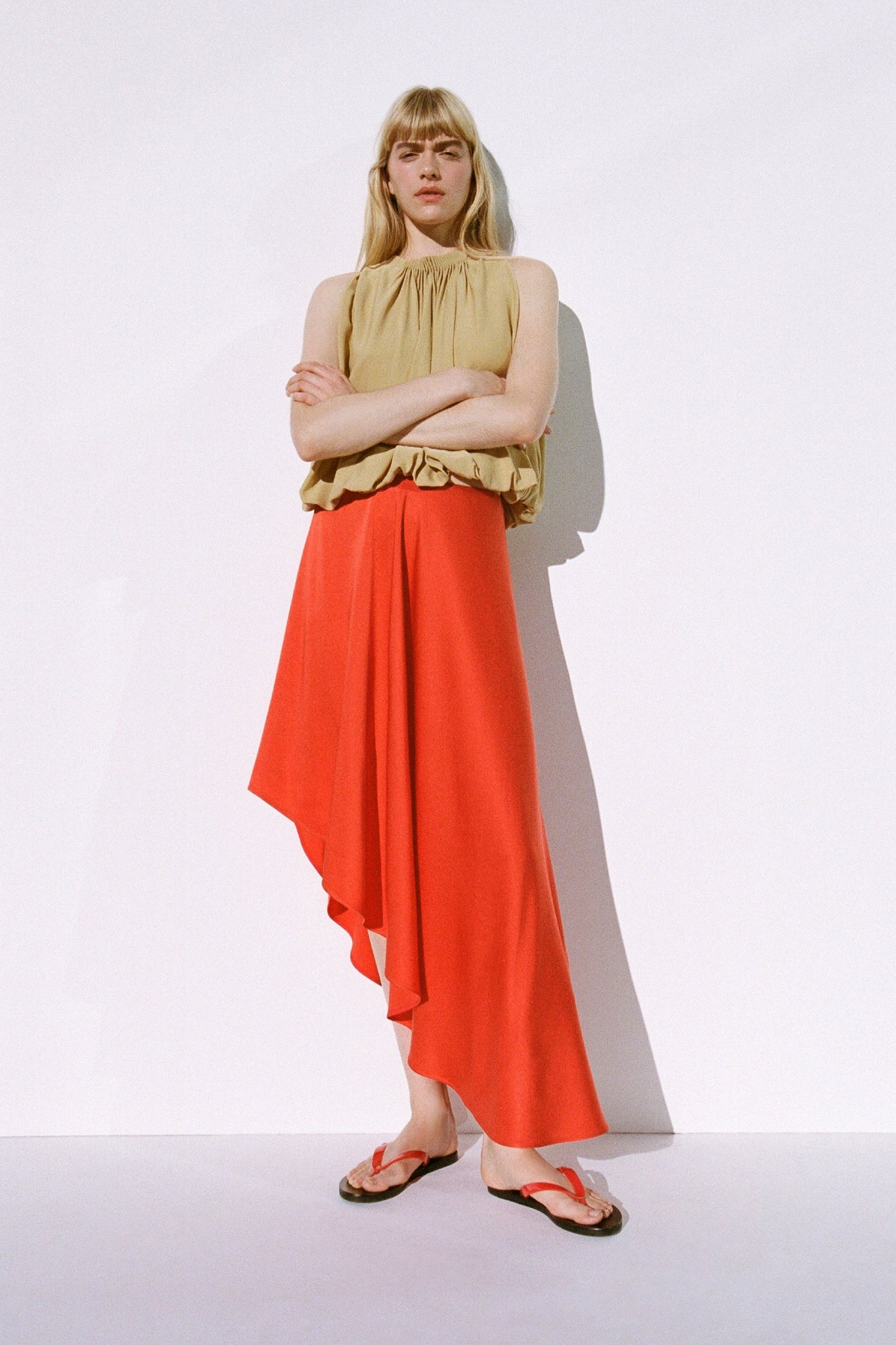 Solis Silk Loop Top Sand