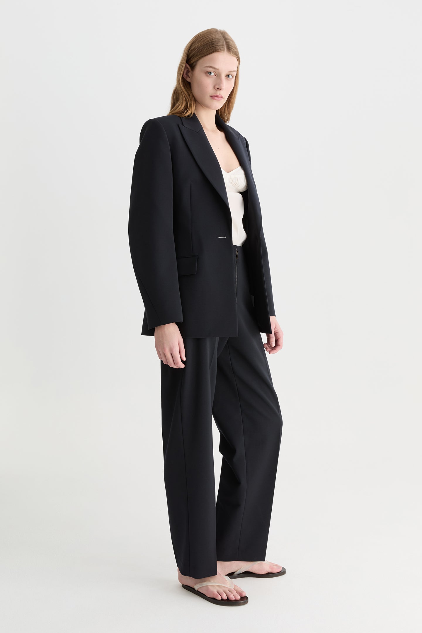 Aeris Sculpted Curve Blazer Ink-Willow-Australian-designer