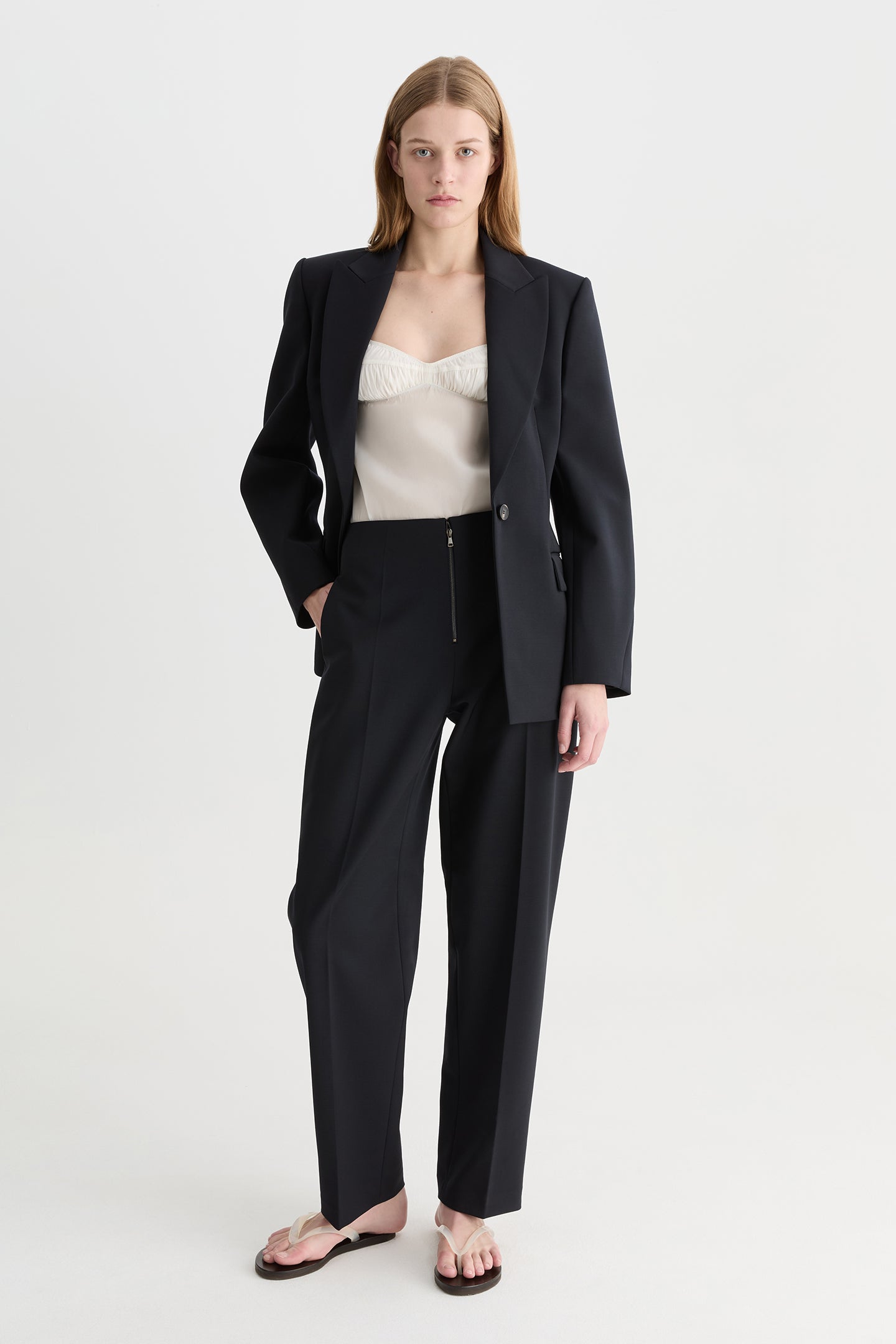 Aeris Sculpted Curve Blazer Ink-Willow-Australian-designer