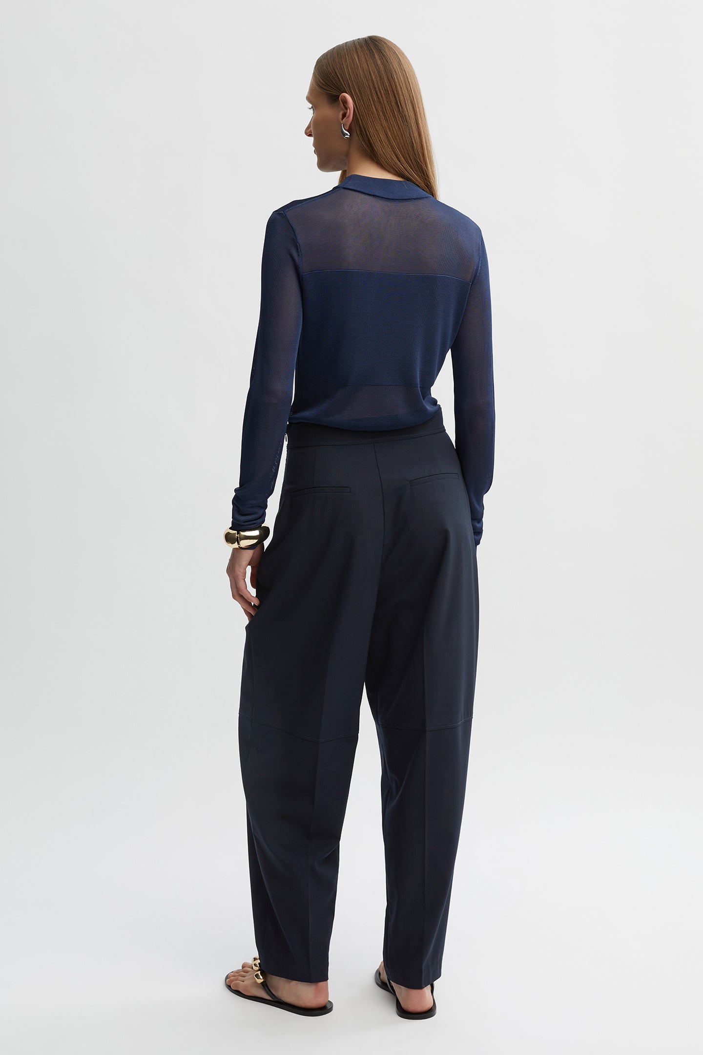 Alida Wool Cocoon Pant-Navy-WILLOW-Australian-Luxury-Designer