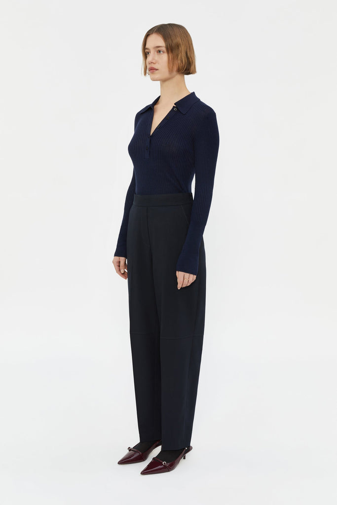 Alida Wool Cocoon Pant-Navy-WILLOW-Australian-Luxury-Designer