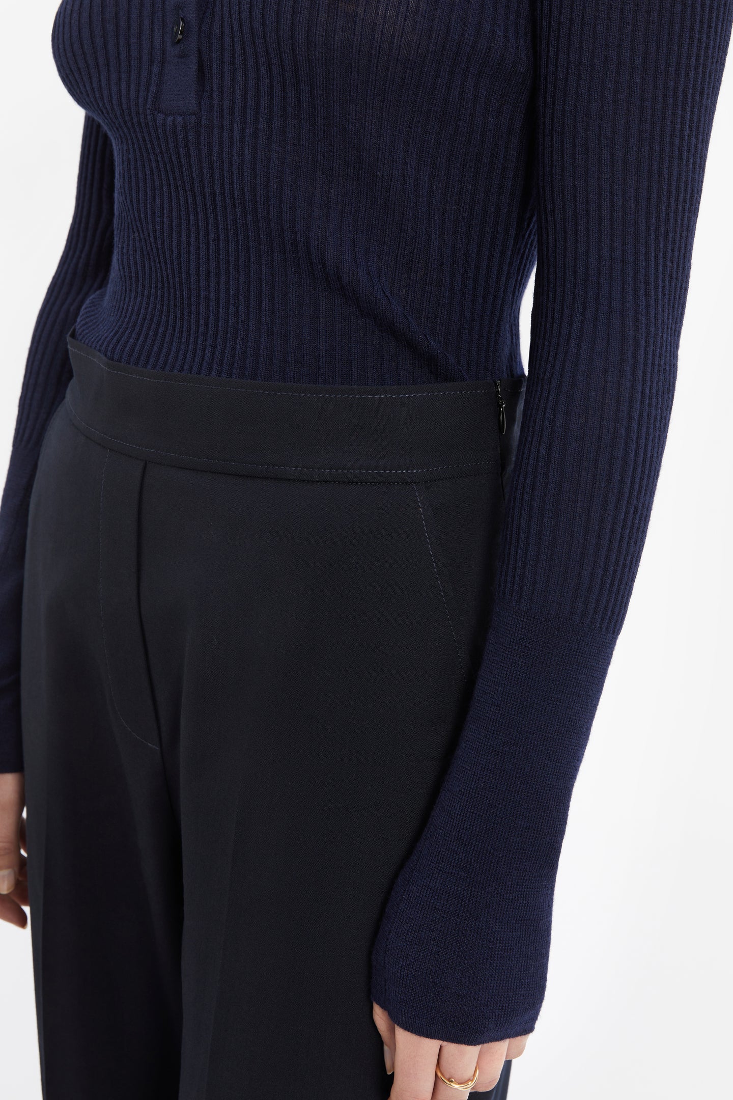 Alida Wool Cocoon Pant-Navy-WILLOW-Australian-Luxury-Designer