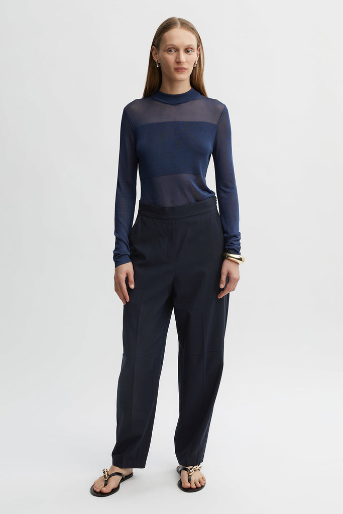 Alida Wool Cocoon Pant-Navy-WILLOW-Australian-Luxury-Designer