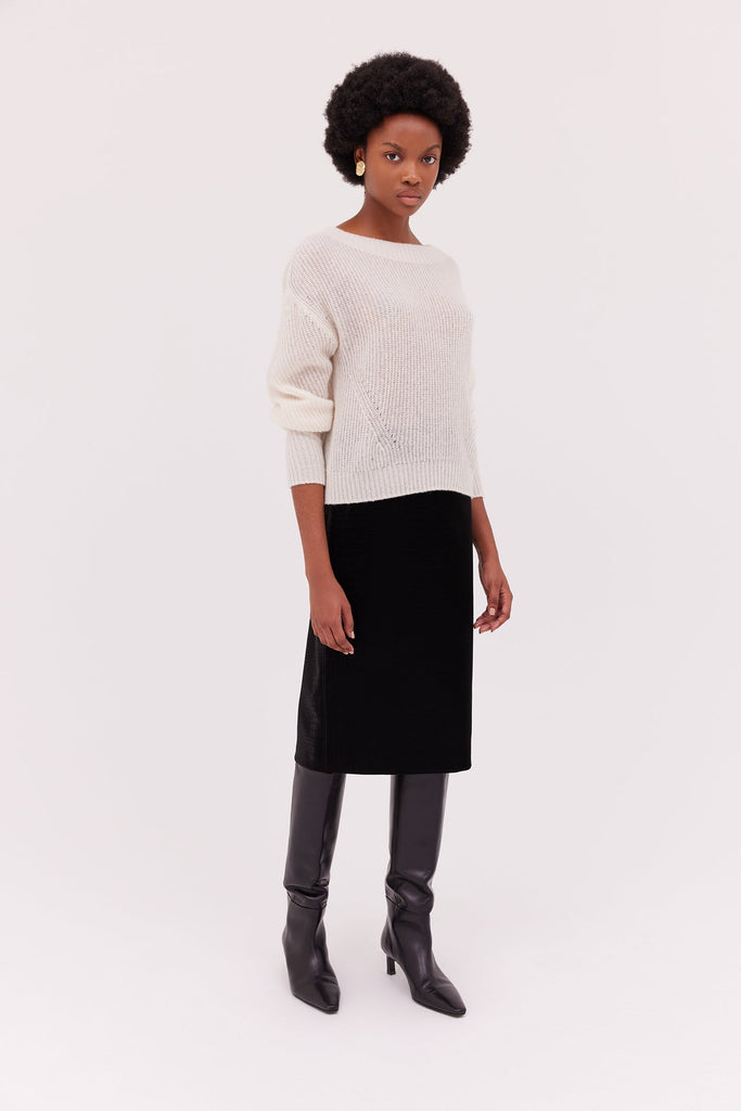 Amelia Cashmere Crew-Ivory-WILLOW-Australian-Designer