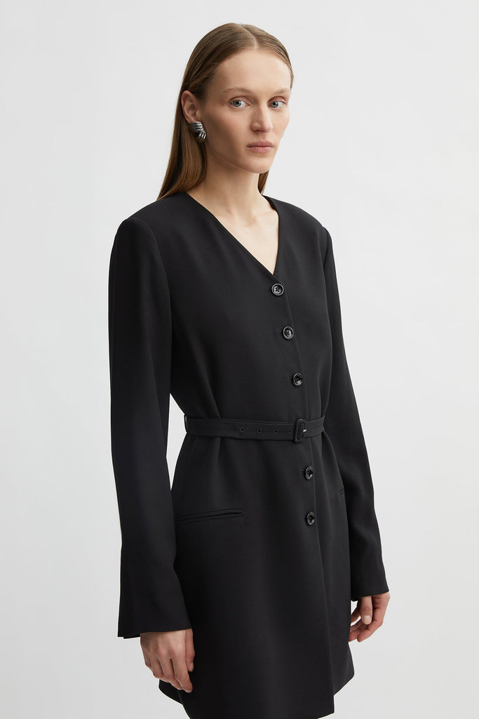 Antonia Belted Jacket-Black-WILLOW-Australian-Luxury-Designer