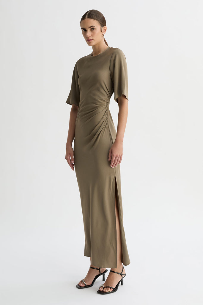 CHLOE DRESS-Taupe-WILLOW-Australian-Designer