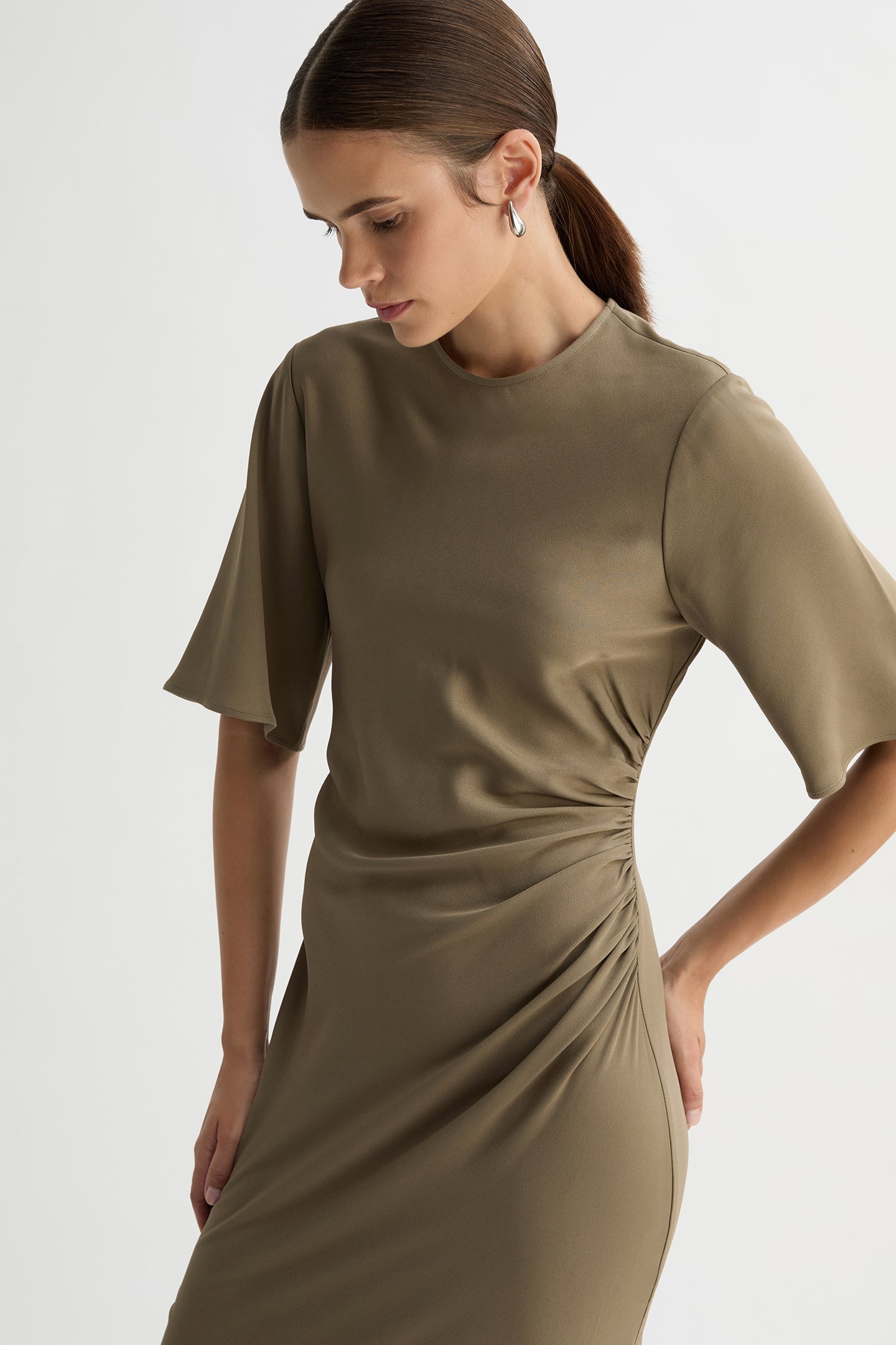 CHLOE DRESS-Taupe-WILLOW-Australian-Designer