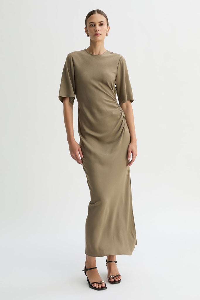 CHLOE DRESS-Taupe-WILLOW-Australian-Designer