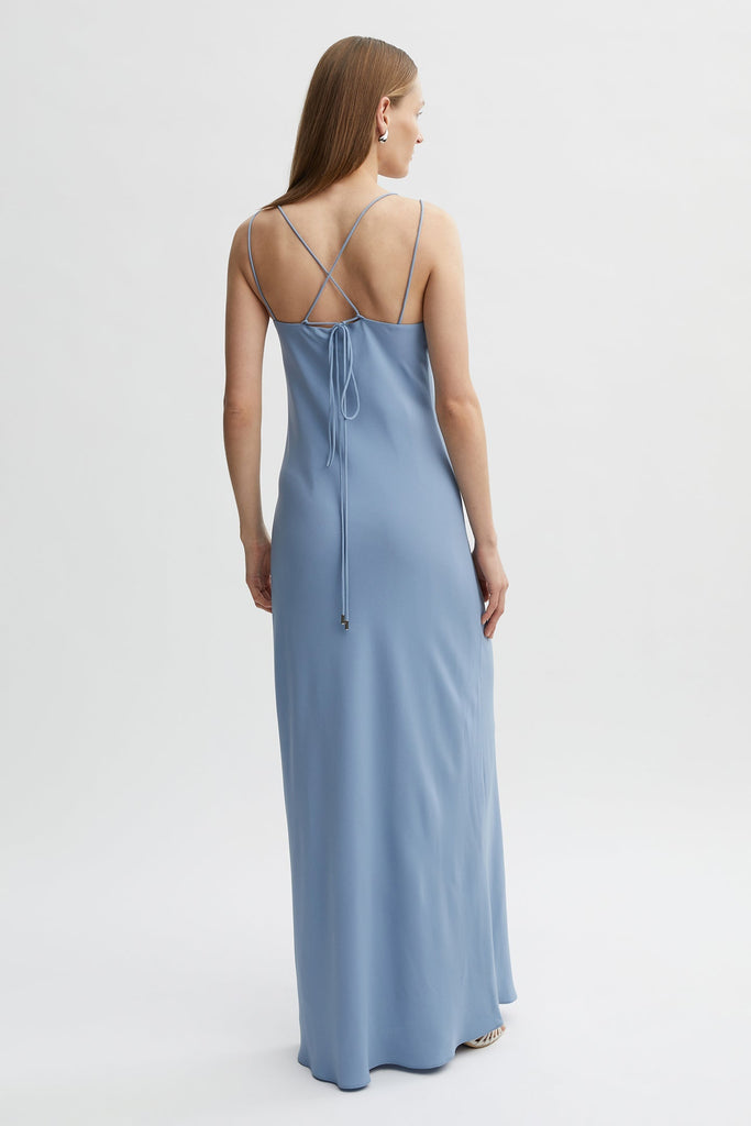 Celia Tie Dress-Blue-WILLOW-Australian-Luxury-Designer