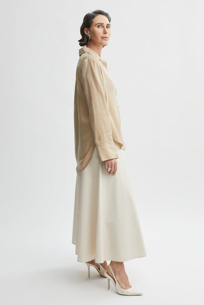 Clara Shirt-Sand-WILLOW-Australian-Luxury-Designer