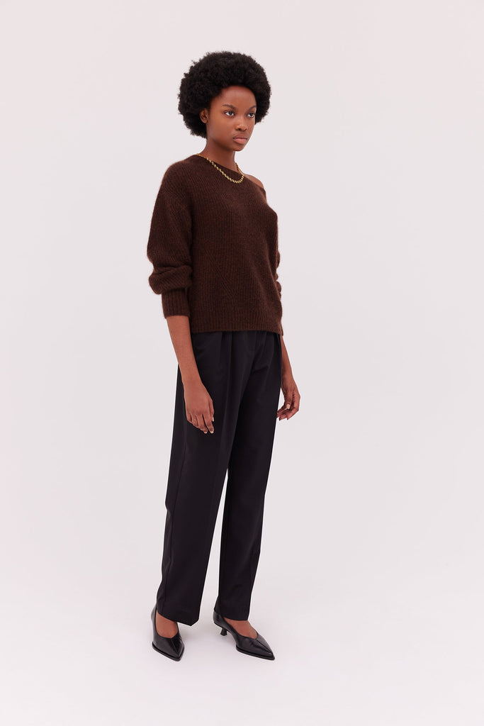 Classic Wool Pleat Trouser-Black-WILLOW-Australian-Designer