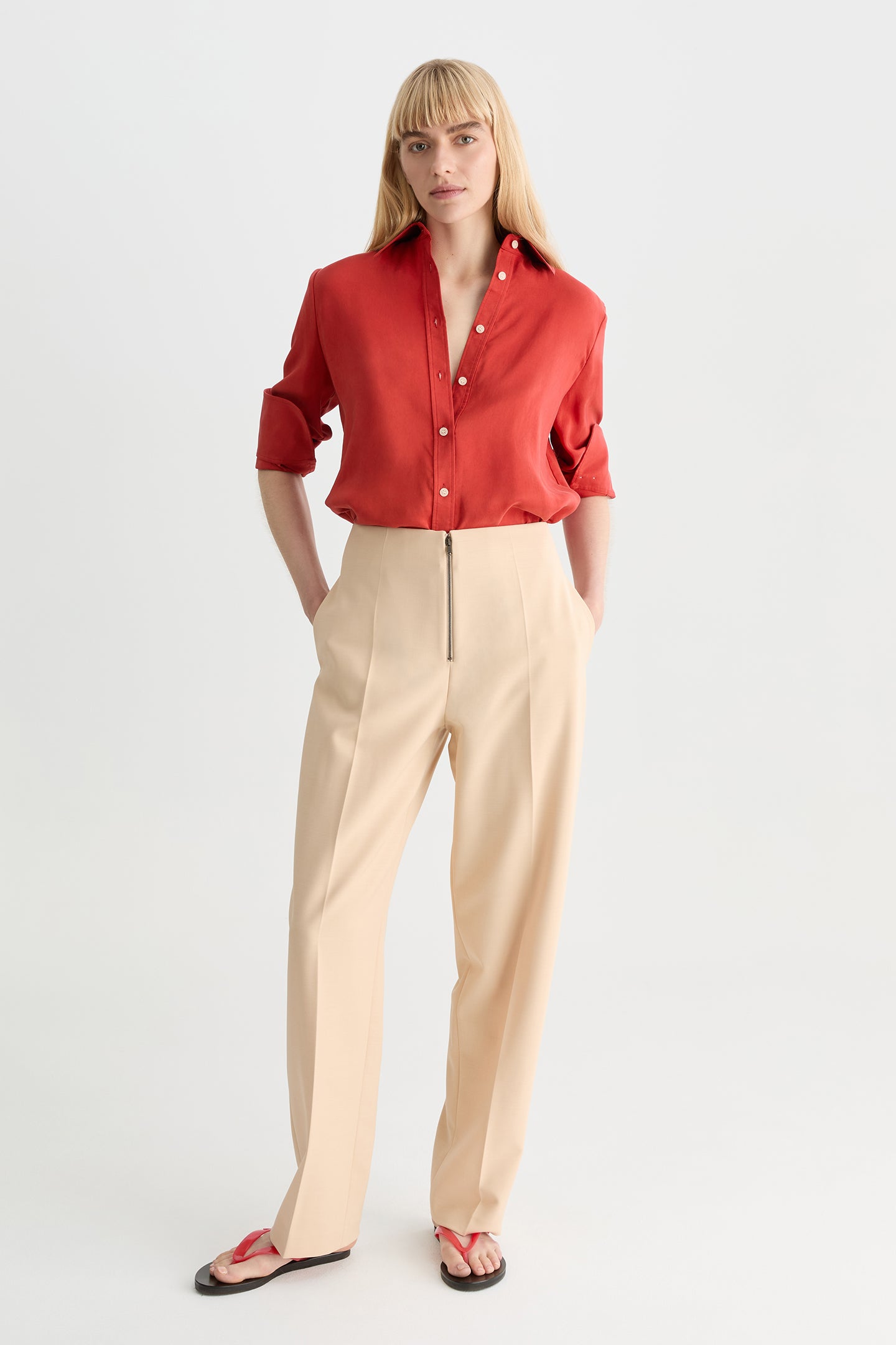 Emi Silk Shirt Blood Orange-Willow-Australian-designer