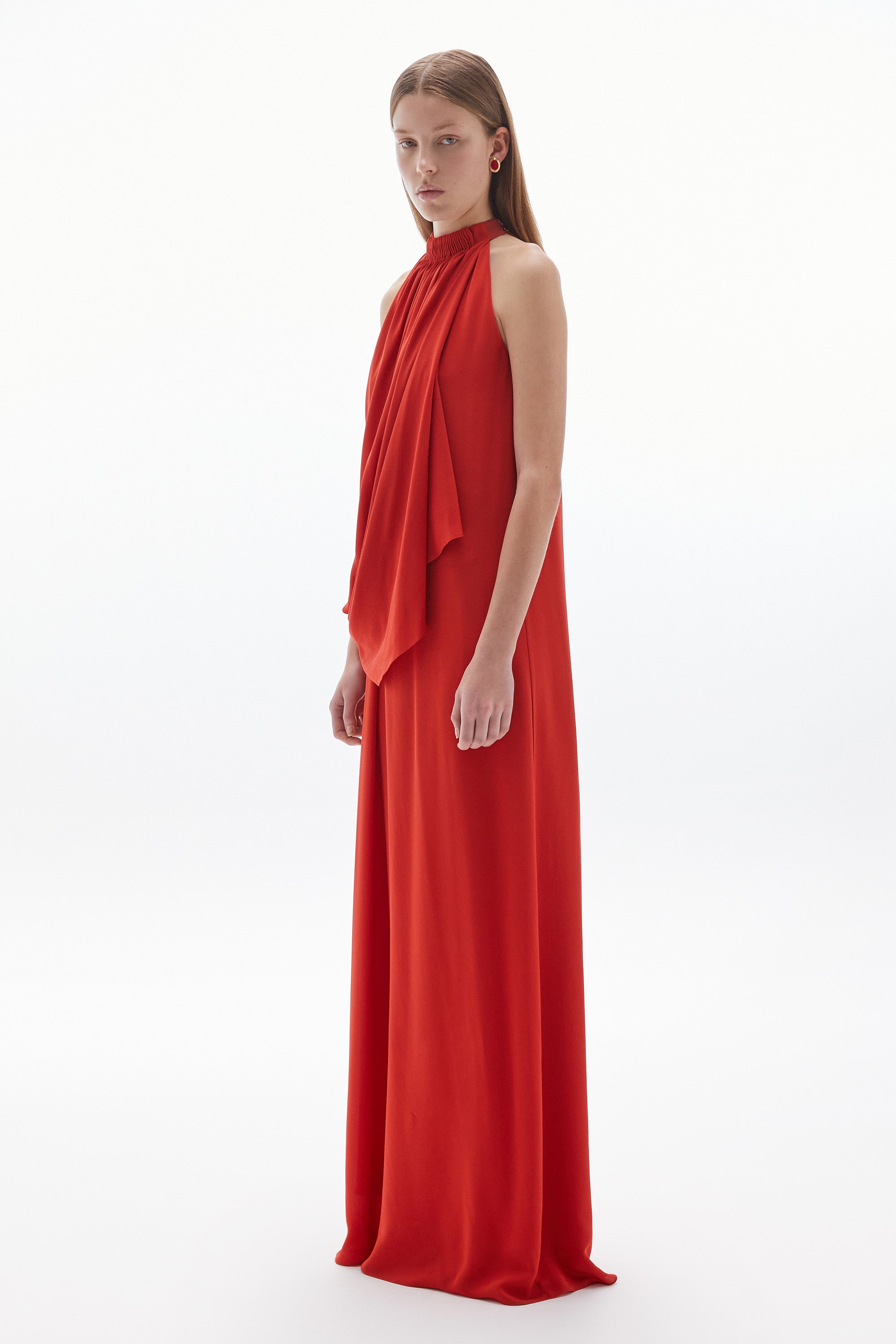 Solis Silk Twist Gown Blood Orange