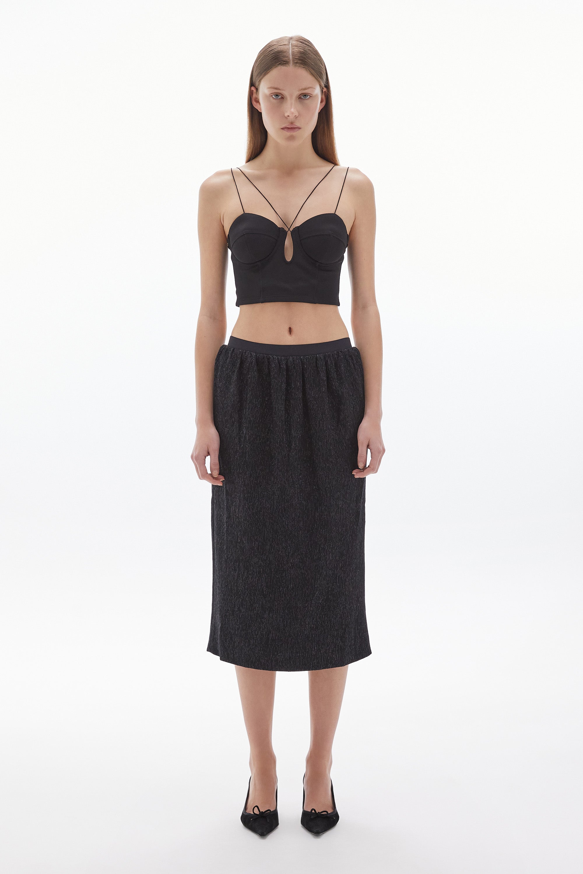 Ren Lamé Skirt Black