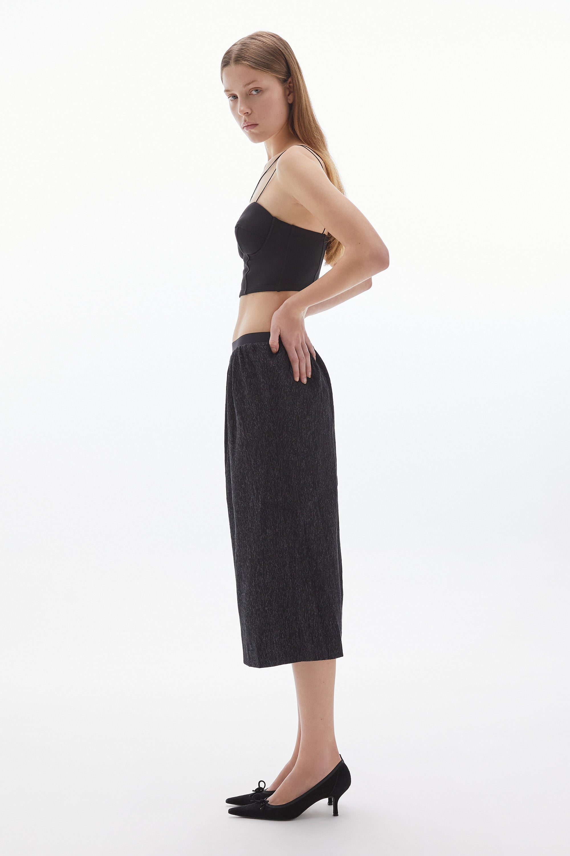 Ren Lamé Skirt Black