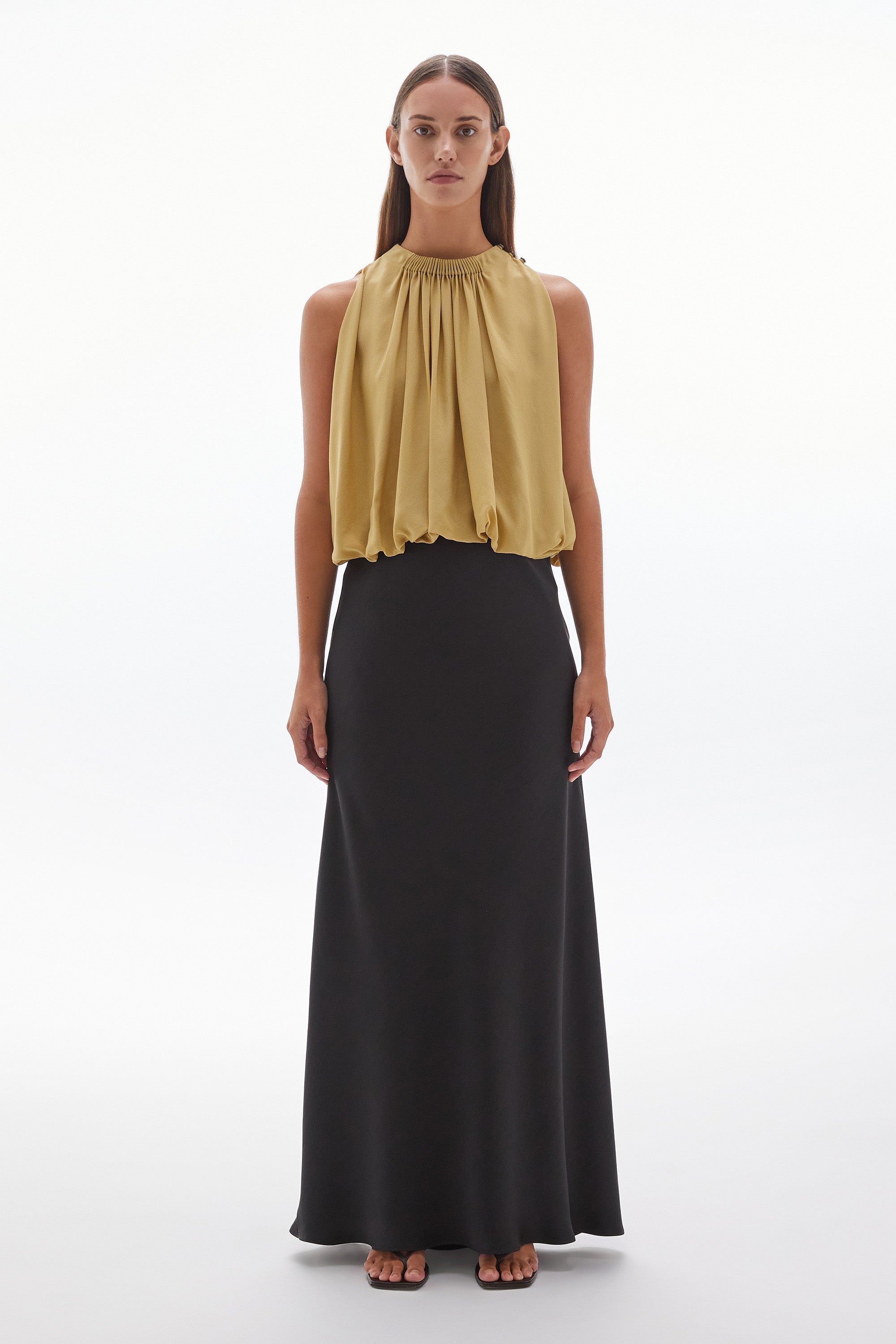 Solis Silk Loop Top Sand