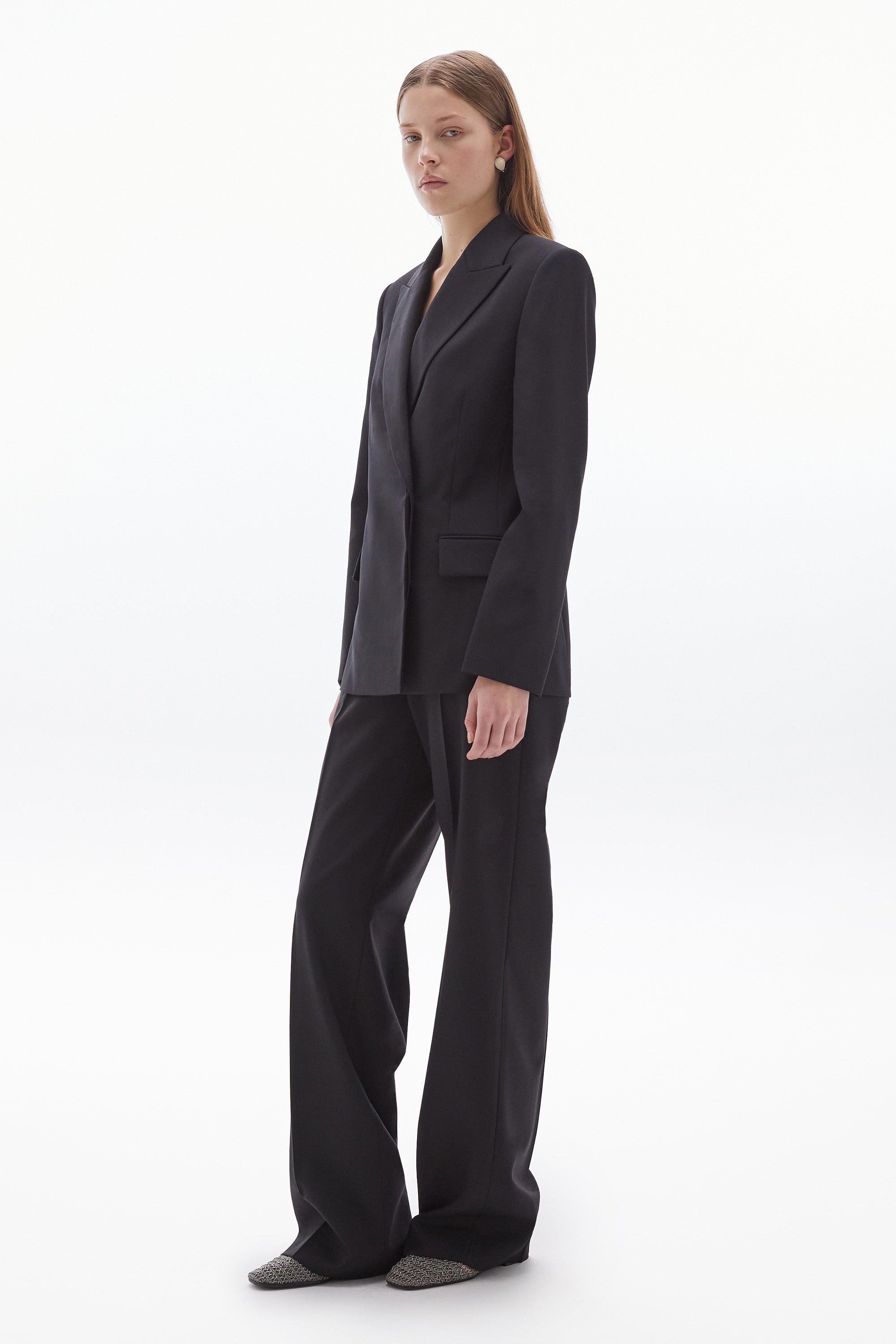 Astrid Wool Straight Pant Black