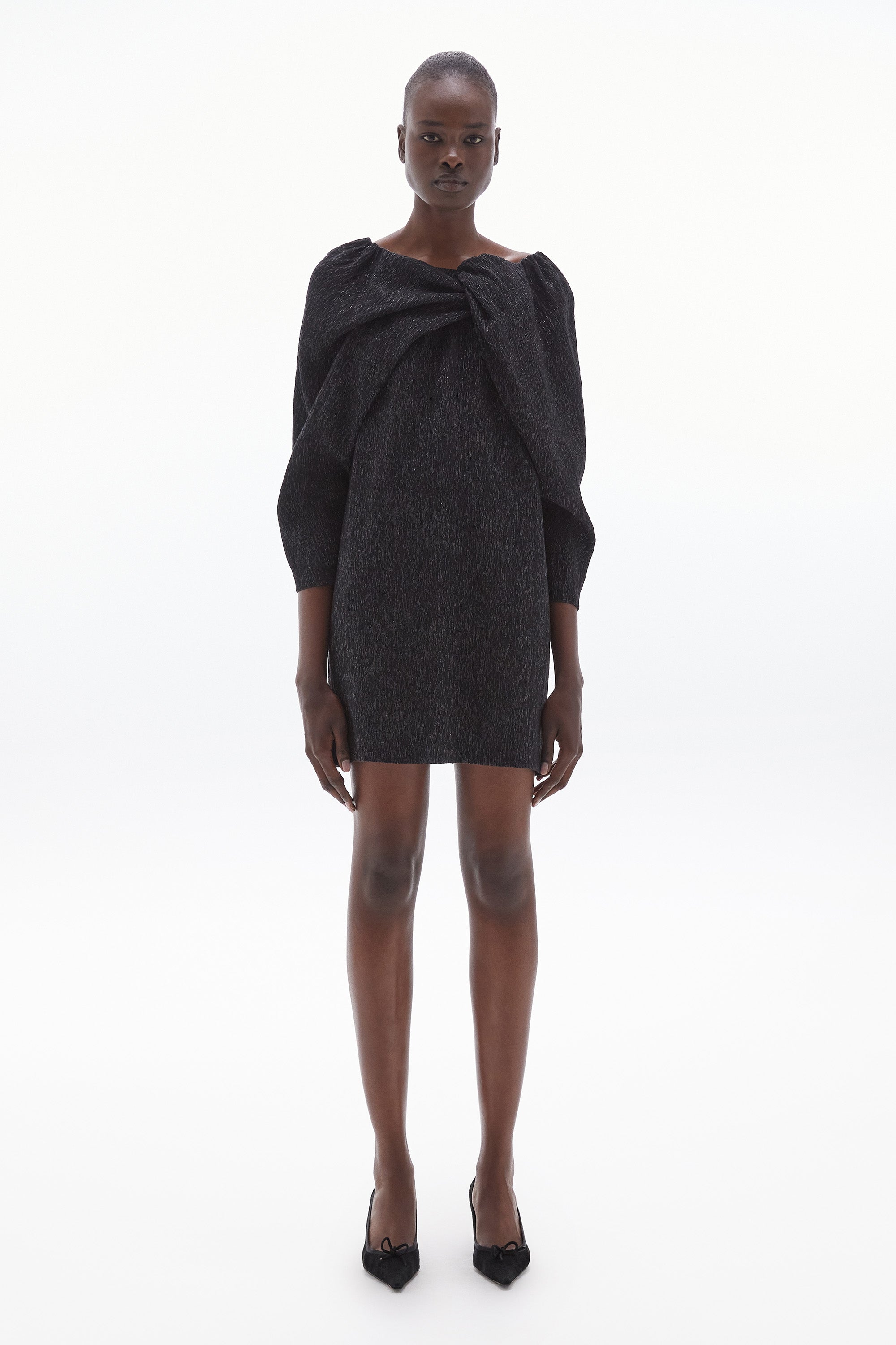 Ren Lamé Mini Dress Black