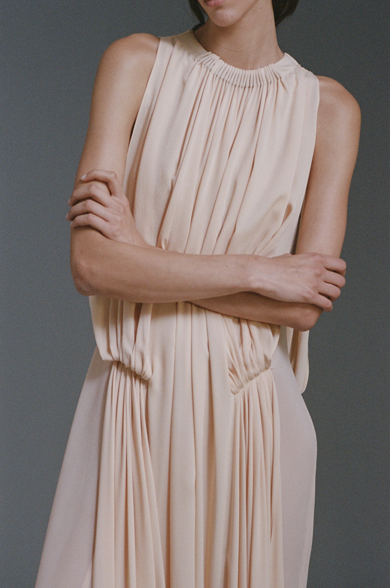 Solis Silk Cape Gown Wheat