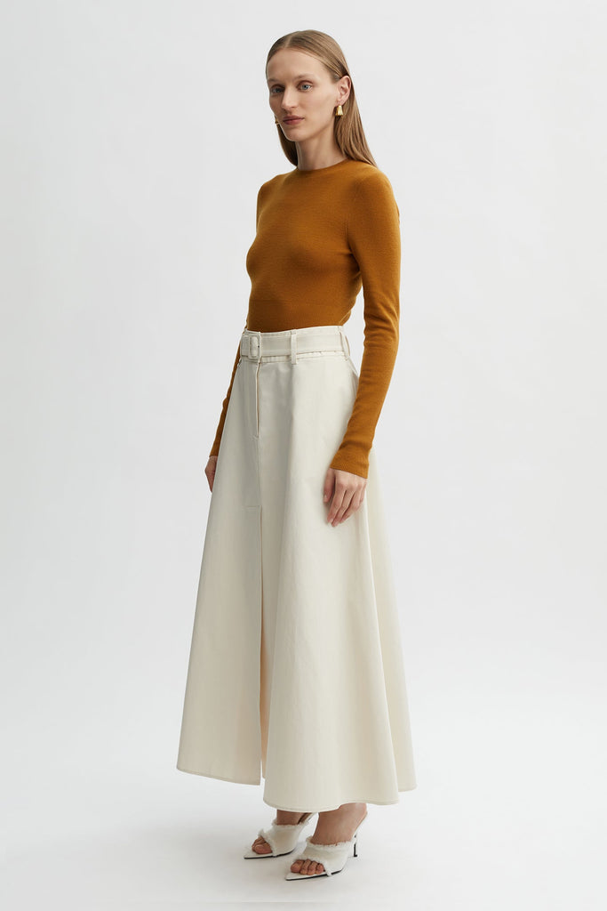 Gabriel Tailored Skirt-Cream-WILLOW-Australian-Luxury-Designer