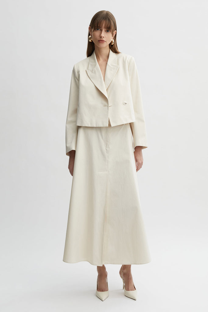 Gabriel Tailored Skirt-Cream-WILLOW-Australian-Luxury-Designer