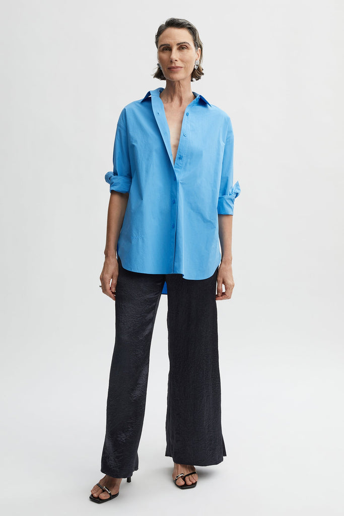 Jorge Oversized Shirt-Bright Blue-WILLOW-Australian-Luxury-Designer