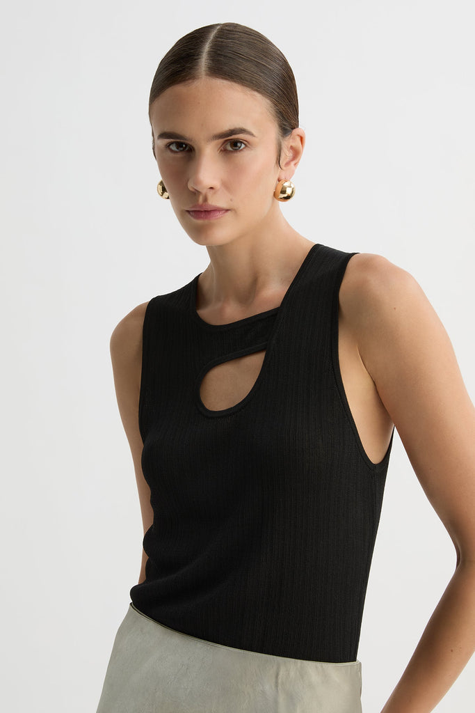 KATERINA KNIT TANK-Black-WILLOW-Australian-Designer